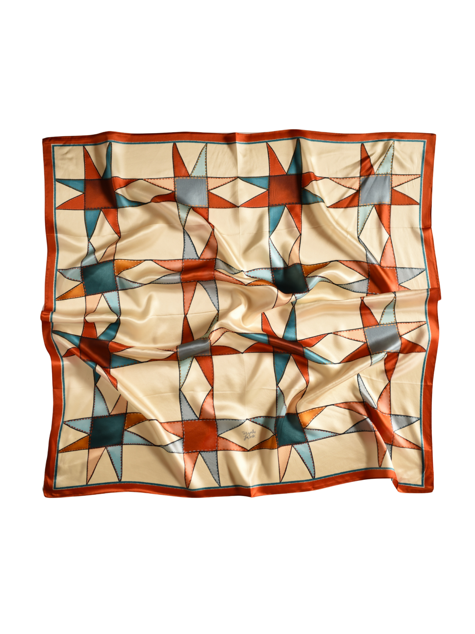 Americana Stars: 35x35 Western Mulberry Silk Wild Rag