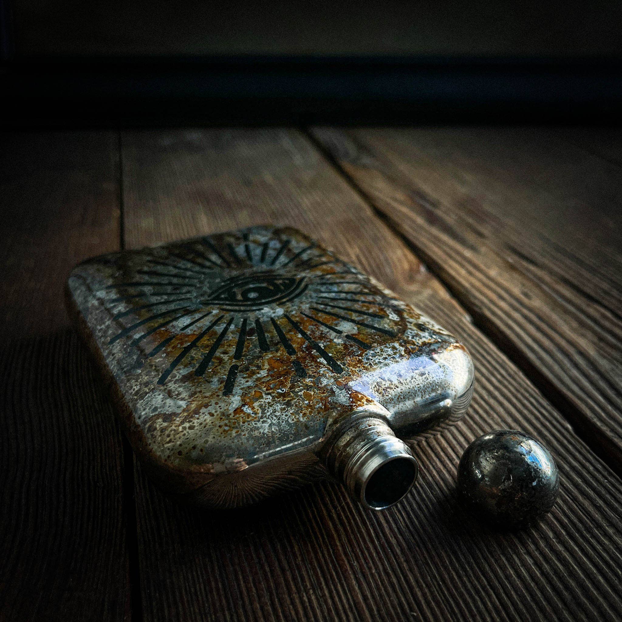 EYE OF PROVIDENCE WHISKEY FLASK