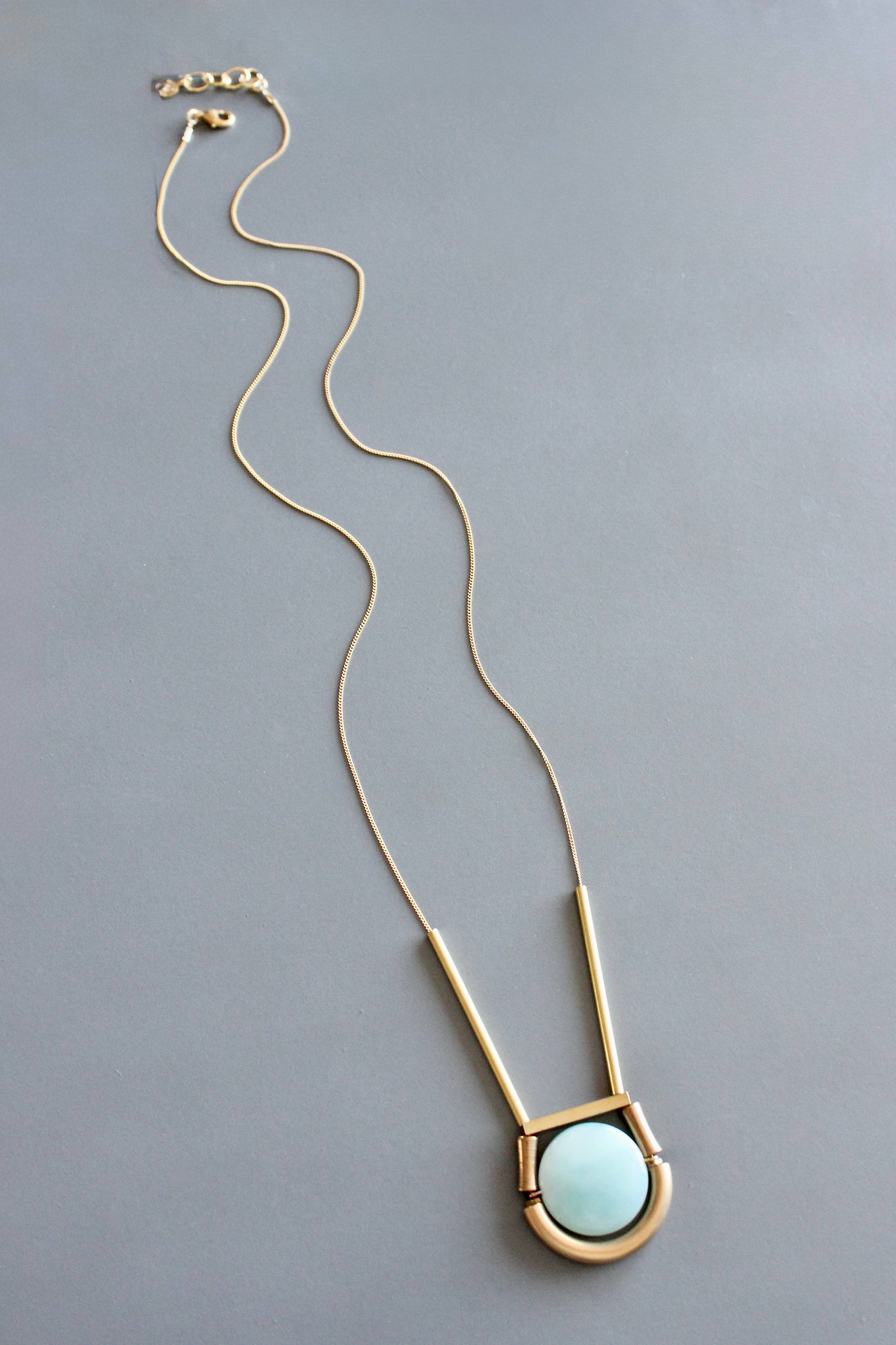 Amazonite geometric necklace