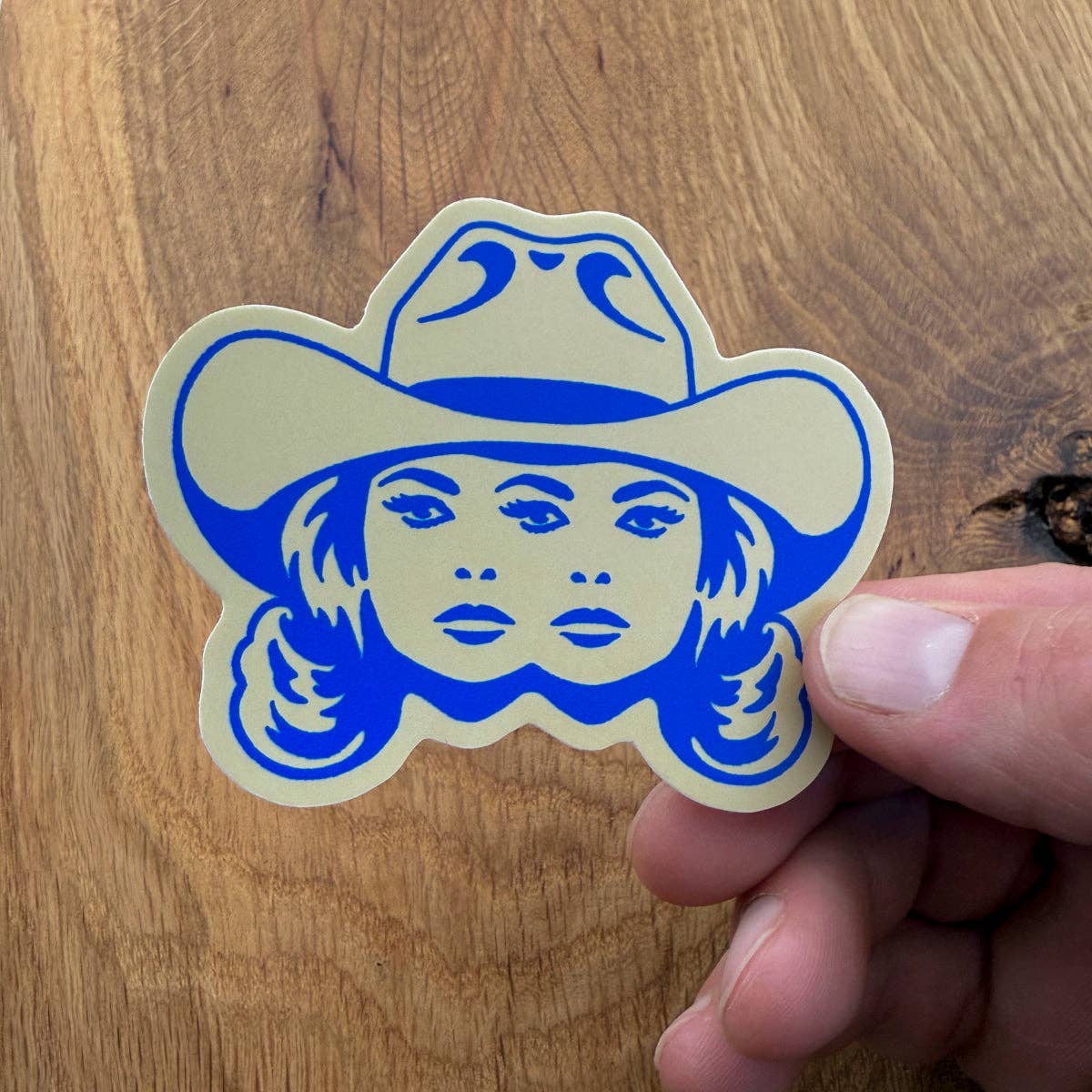 Double Vision (Royal Blue/Sand) 3 Inch Matte Vinyl Sticker