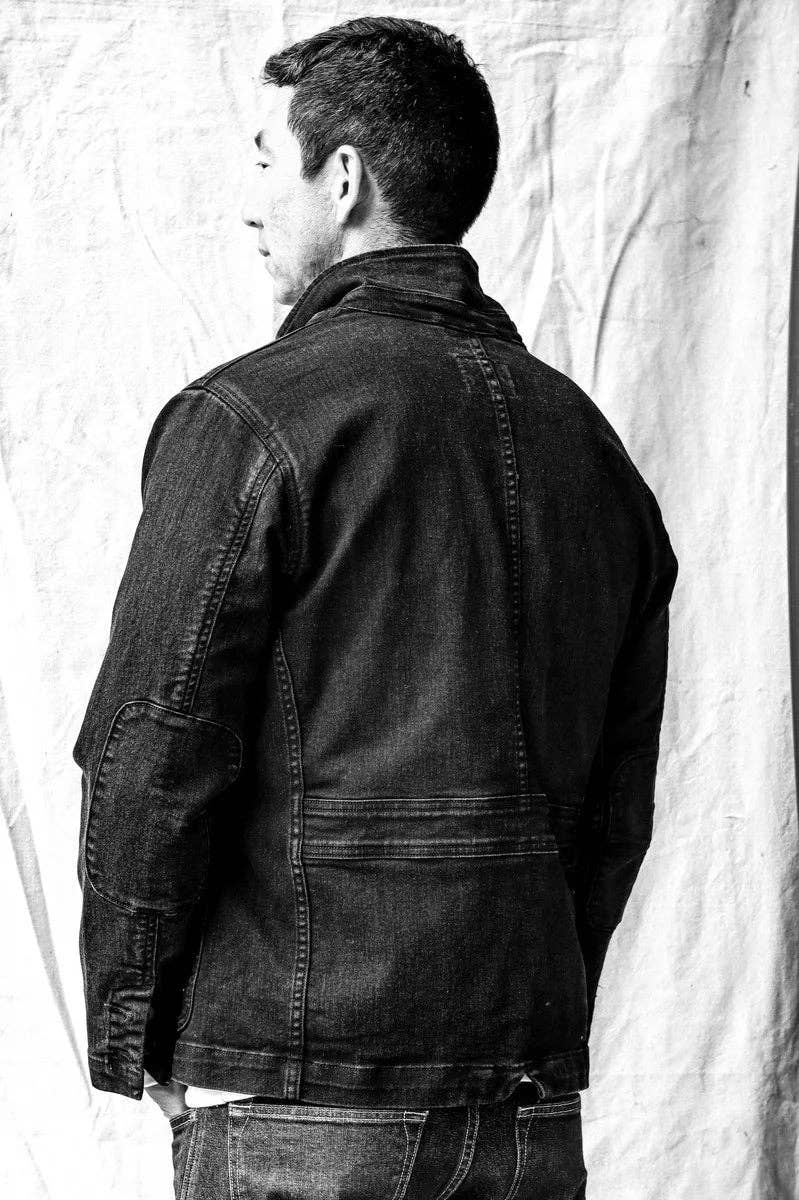 Men's Scout Blazer | Stretch Denim Chore Jacket - Black Stone