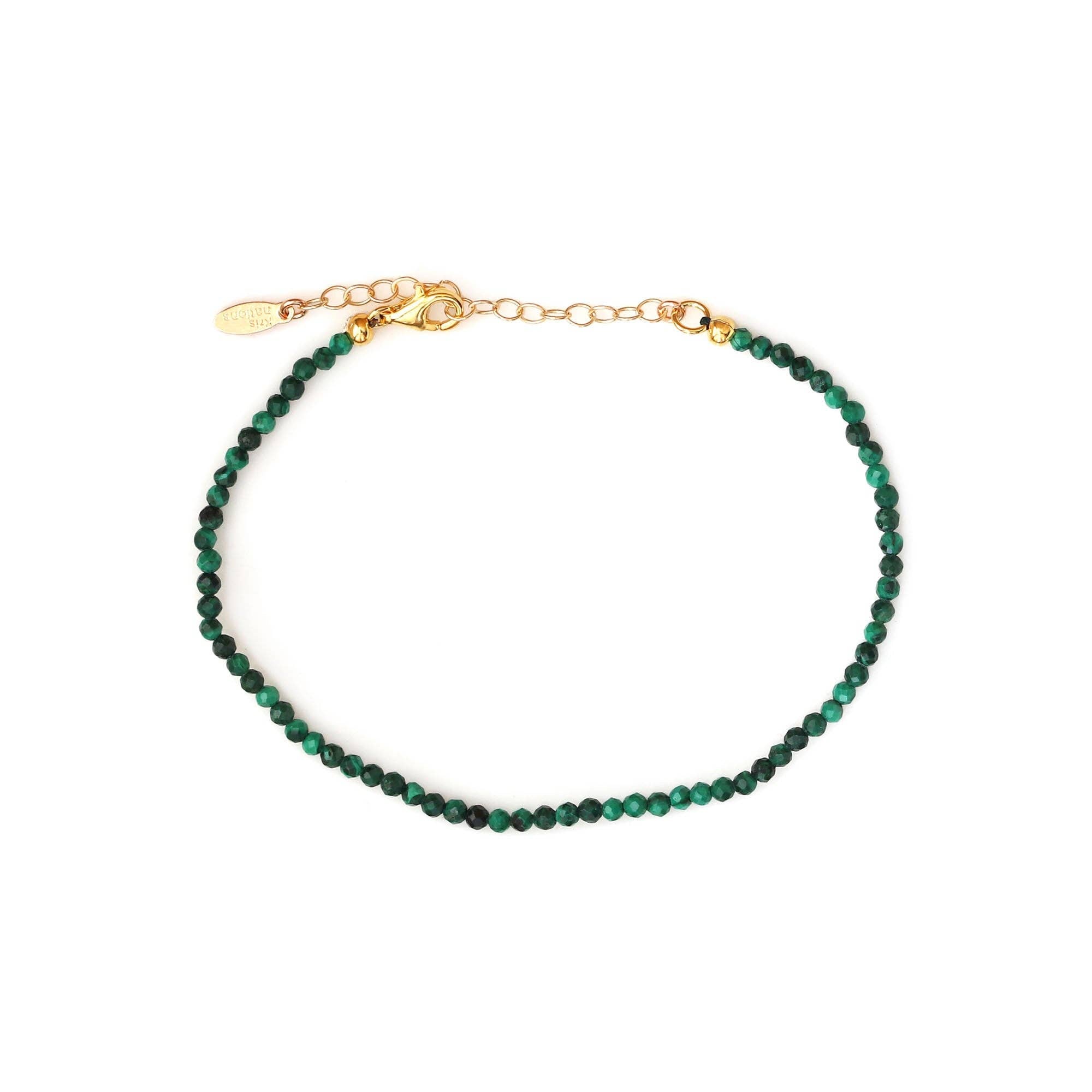 Petite Gemstone Beaded Bracelet Carnelian Red Green Malachite Blue Lapis Black Onyx Ships from CA