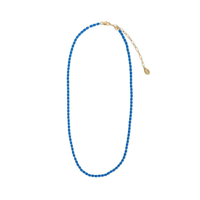 Enamel Barrel Chain Necklace - 18