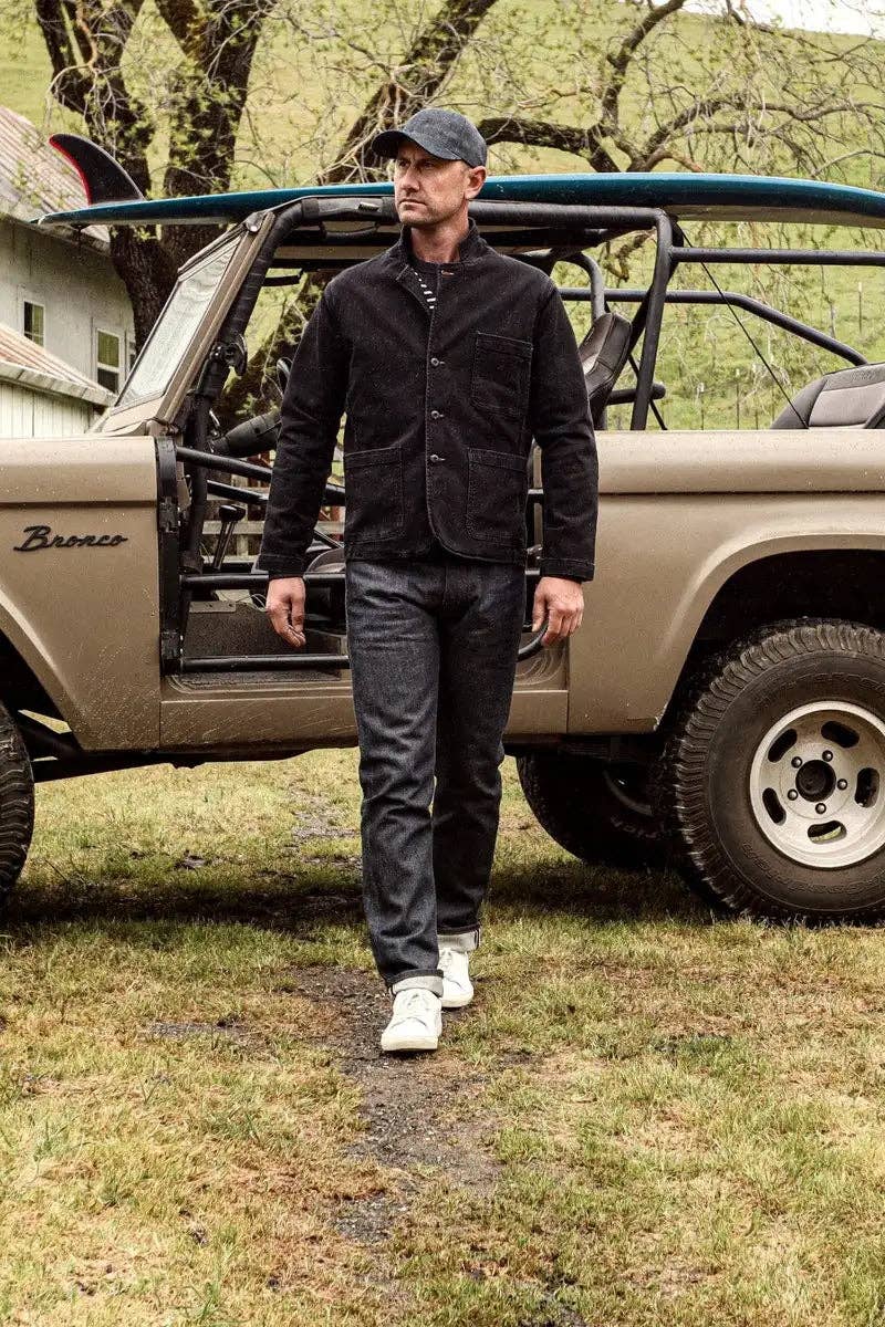 Men's Scout Blazer | Stretch Denim Chore Jacket - Black Stone