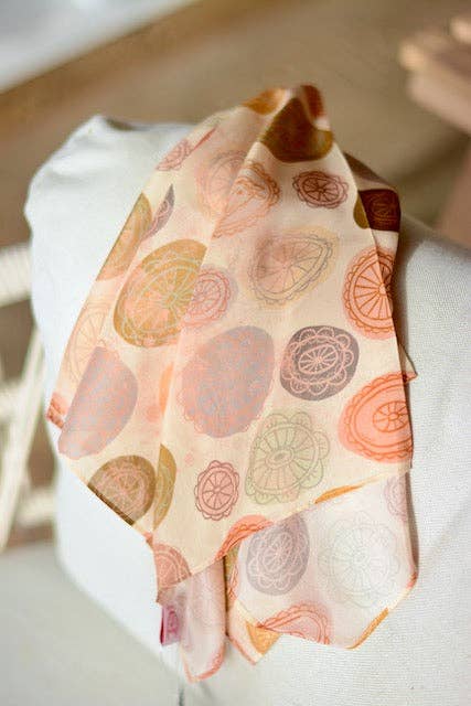Vintage Colorful Conchos Silk Western Cowgirl Wild Rag Scarf