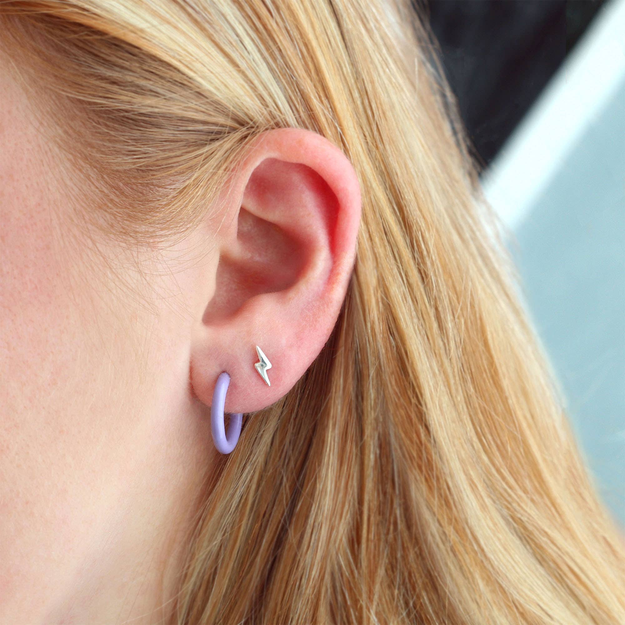 Lightning Bolt Stud Earrings 18K Gold Vermeil | Sterling Silver Nickel Free Hypoallergenic Ships from CA