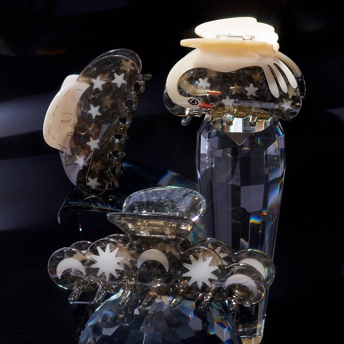 Cygnus Swan and Stars Constellation Silver Celestial Claw