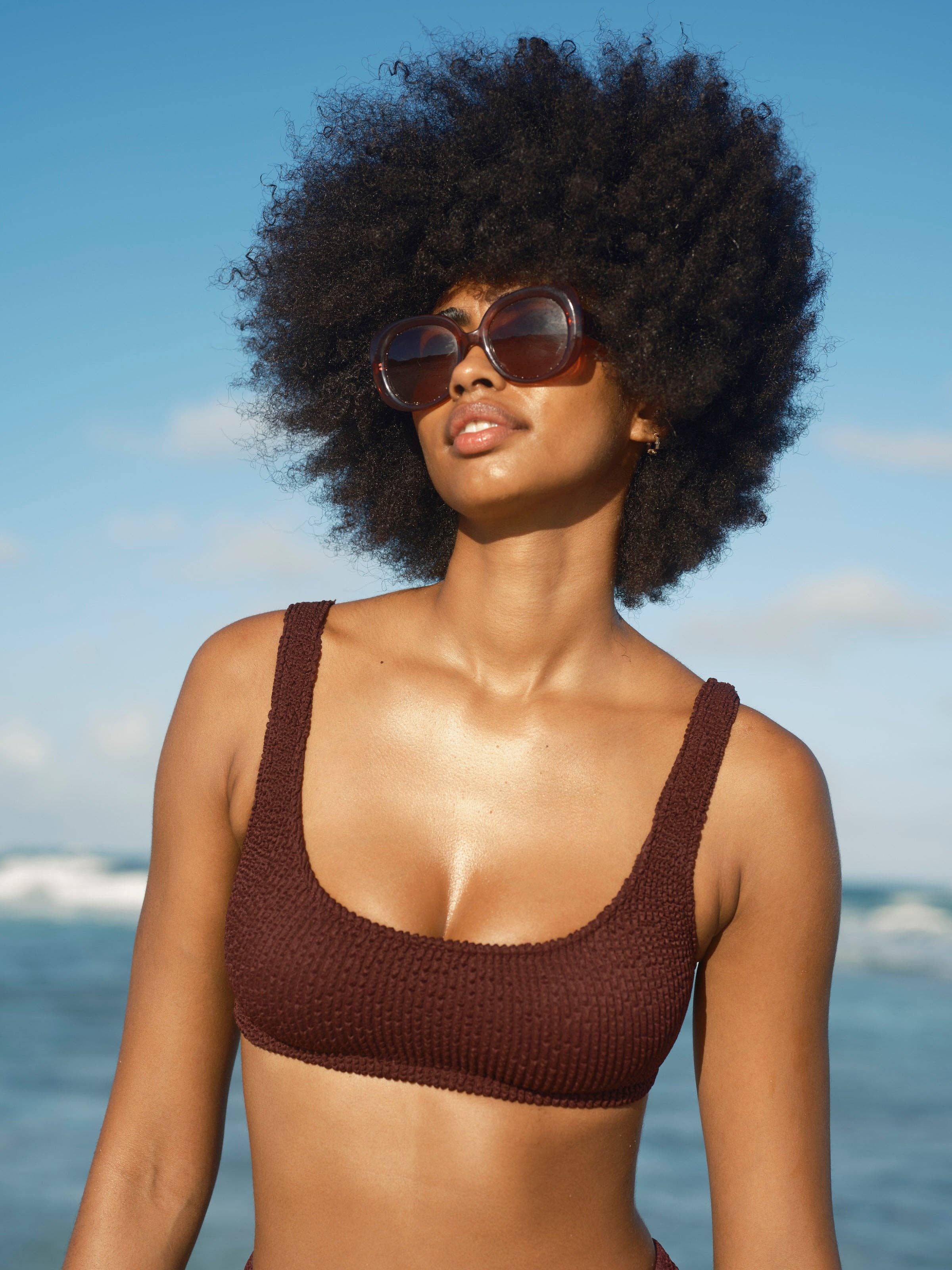 Mollusk- Ripple Bikini Top in Malbec