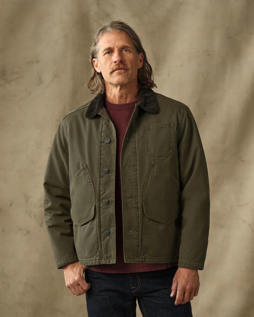 Insulated Canvas Outfitter Jacket in Dark Olive