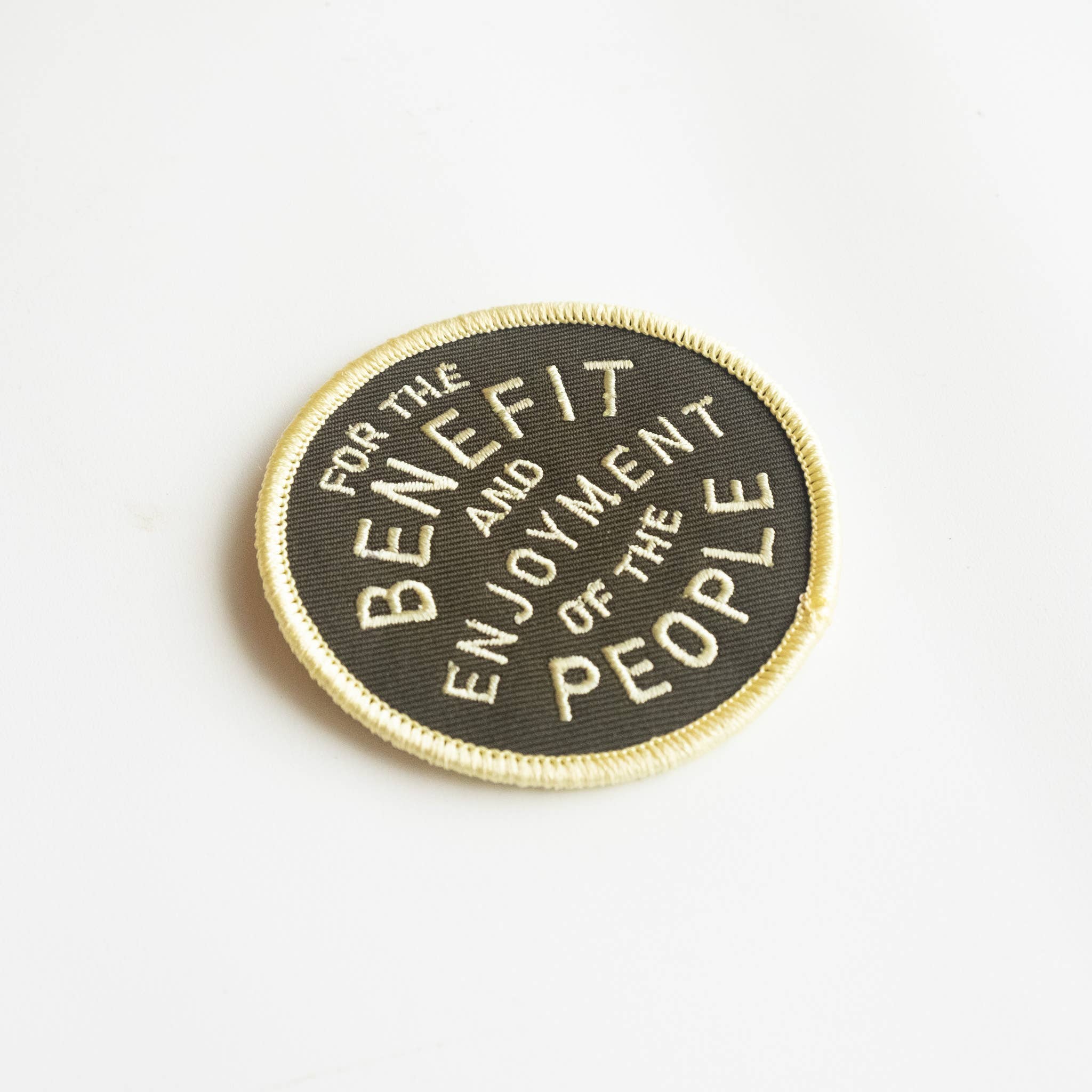 For The Benefit and Enjoyment of The People Iron on Patch