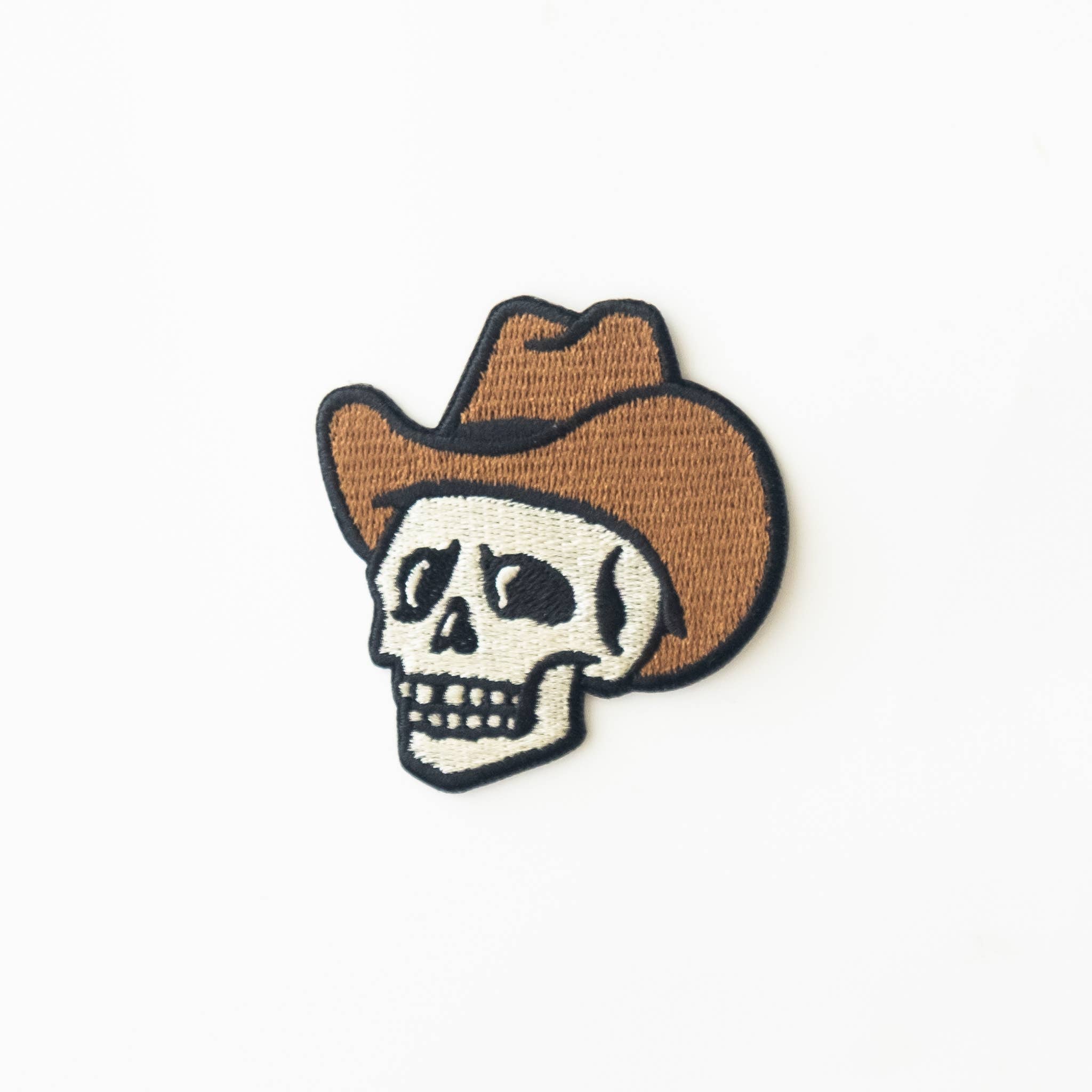 Cowboy Skull Embroidered Iron on Patch