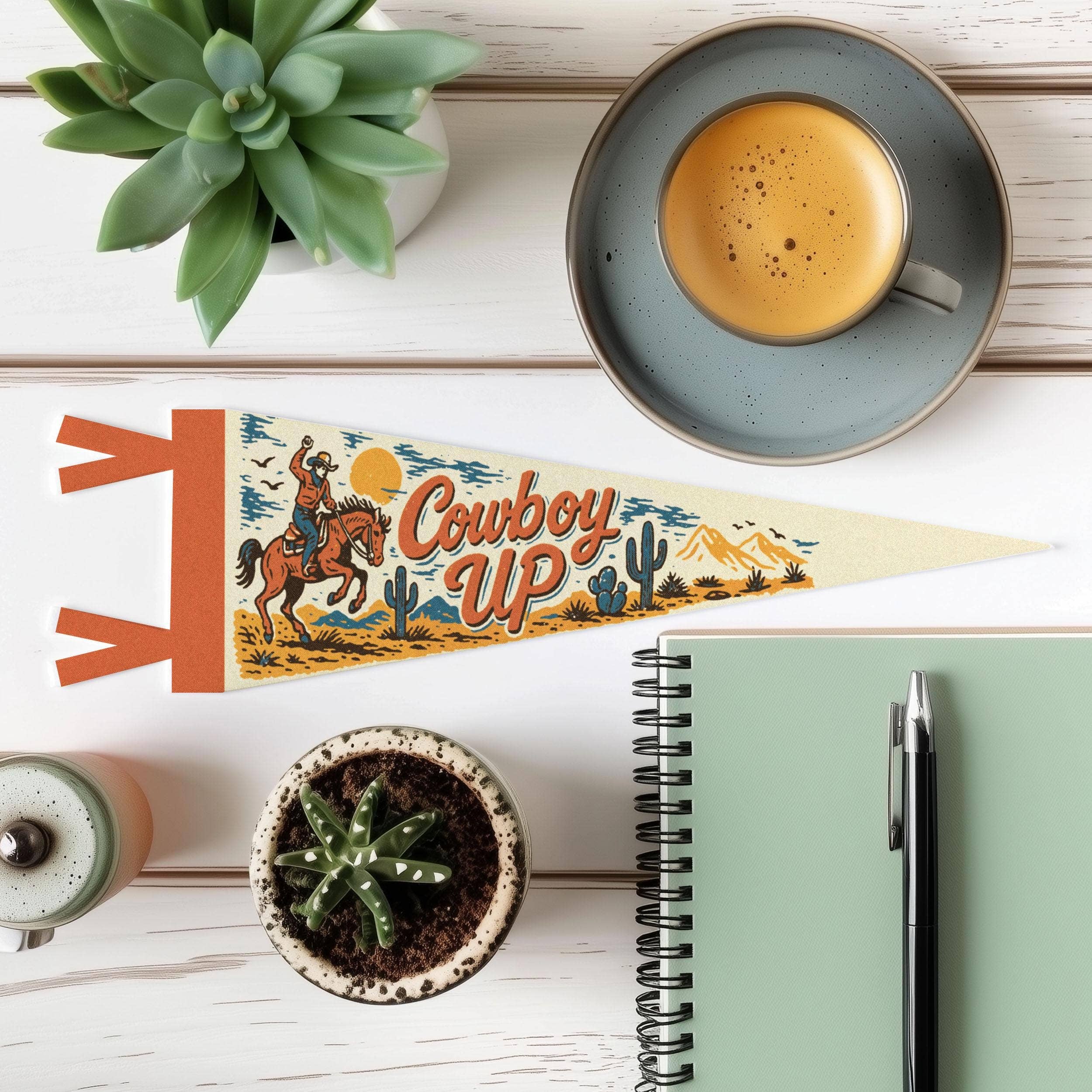 Cowboy Up Felt Pennant