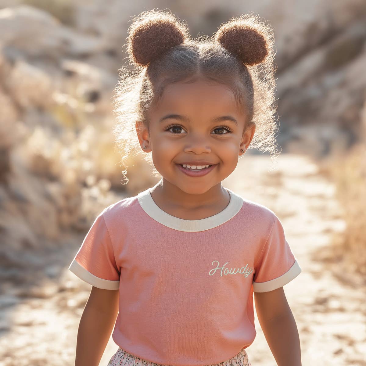 Howdy Vintage Ringer (Youth) | Pink