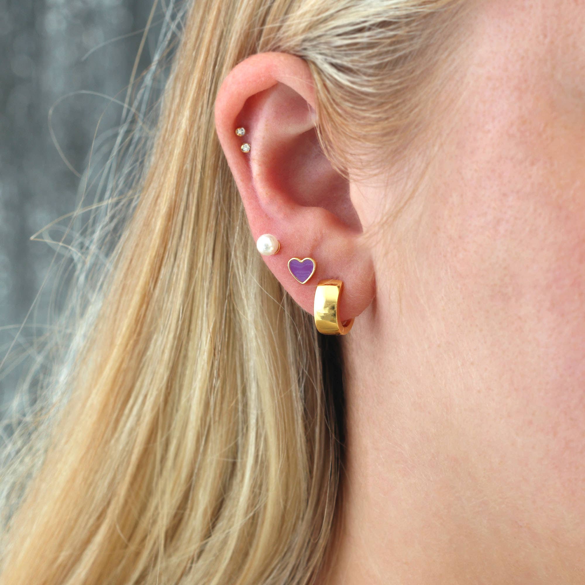 Wide Hinged Huggie Hoop Earrings 18K Gold Vermeil | Sterling Silver 12mm Hoops Hinge Closure Nickel Free Hypoallergenic Ships from CA