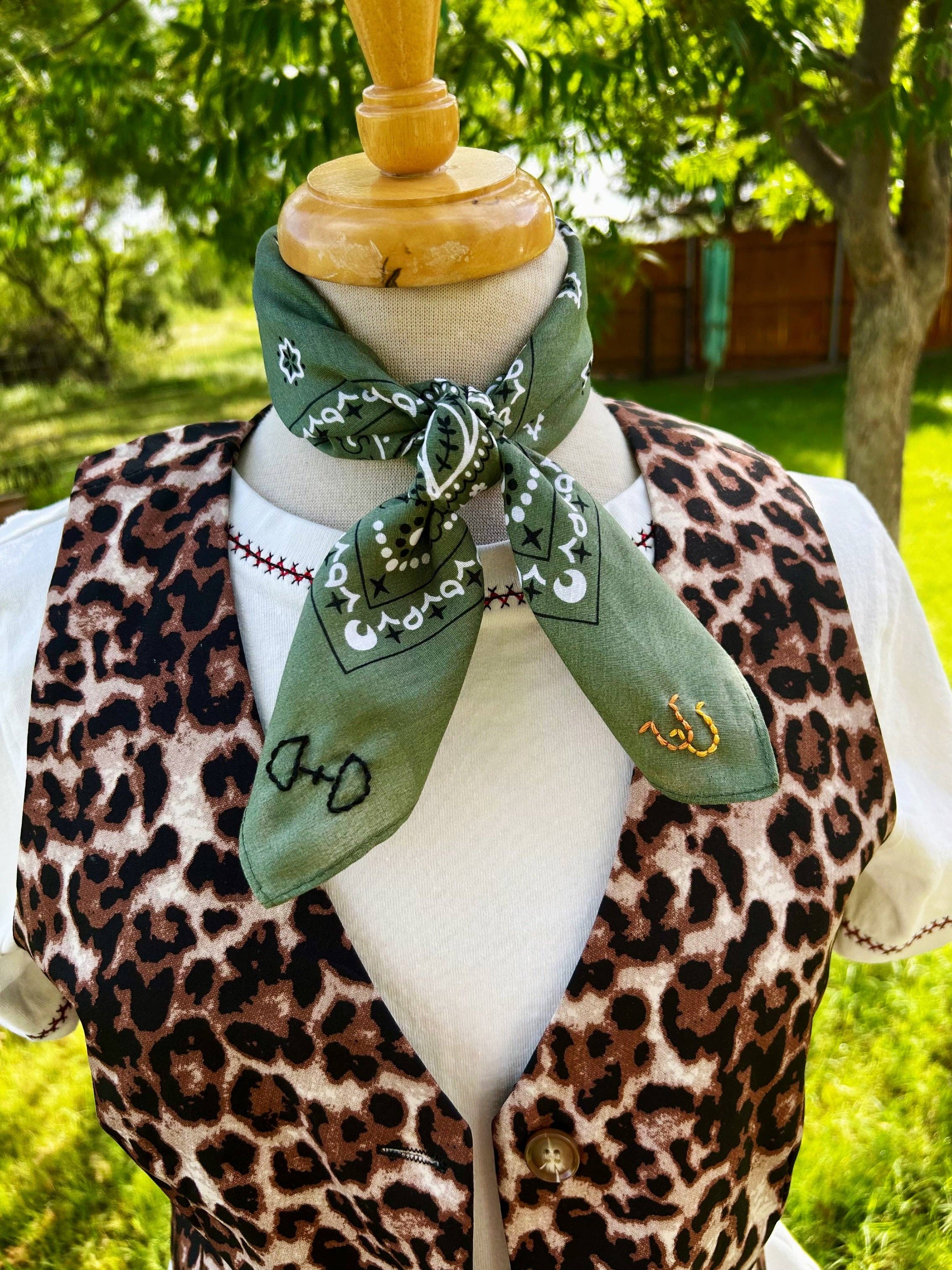 Embroidered Horse bit Bandana
