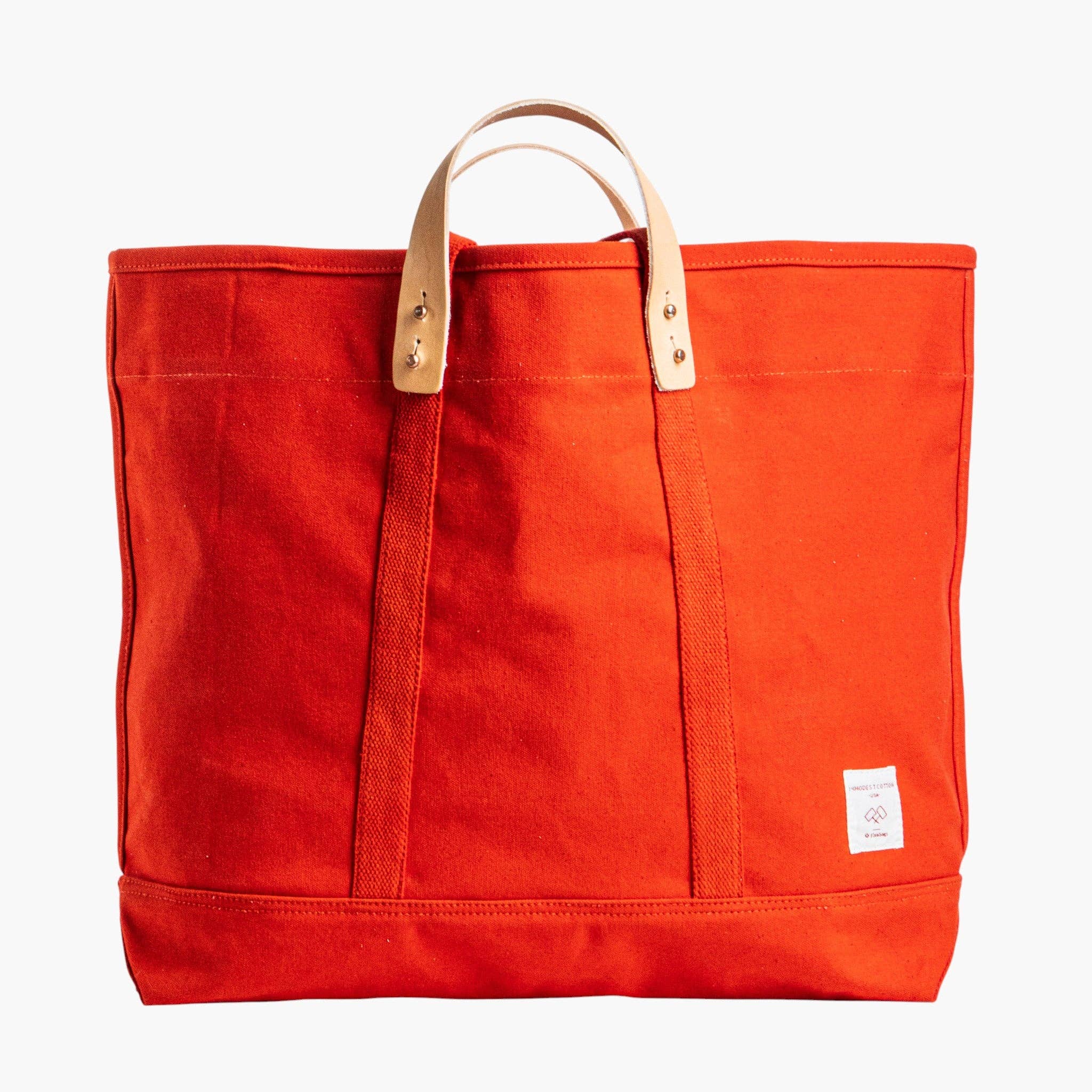 IMMODEST COTTON- Large East West Tote | Persimmon