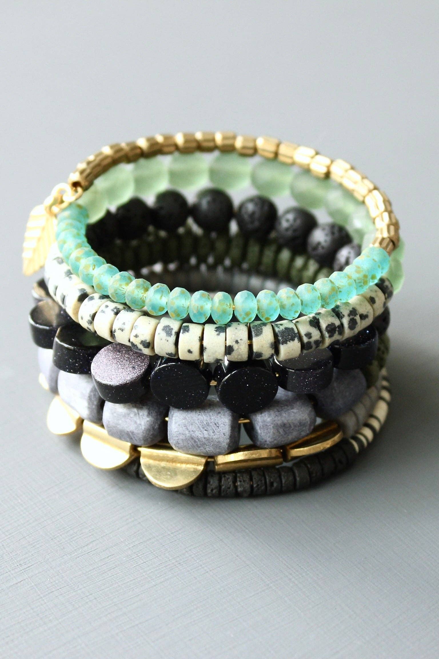 Moss and Purple Wrap Bracelet