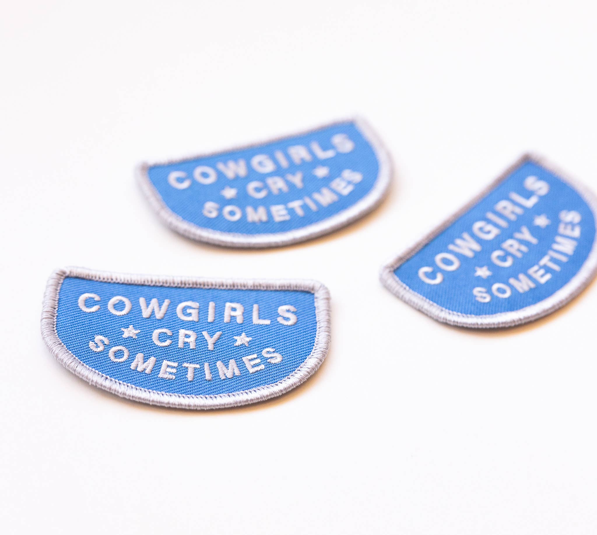 Cowgirls Cry Sometimes Embroidered Iron on Patch