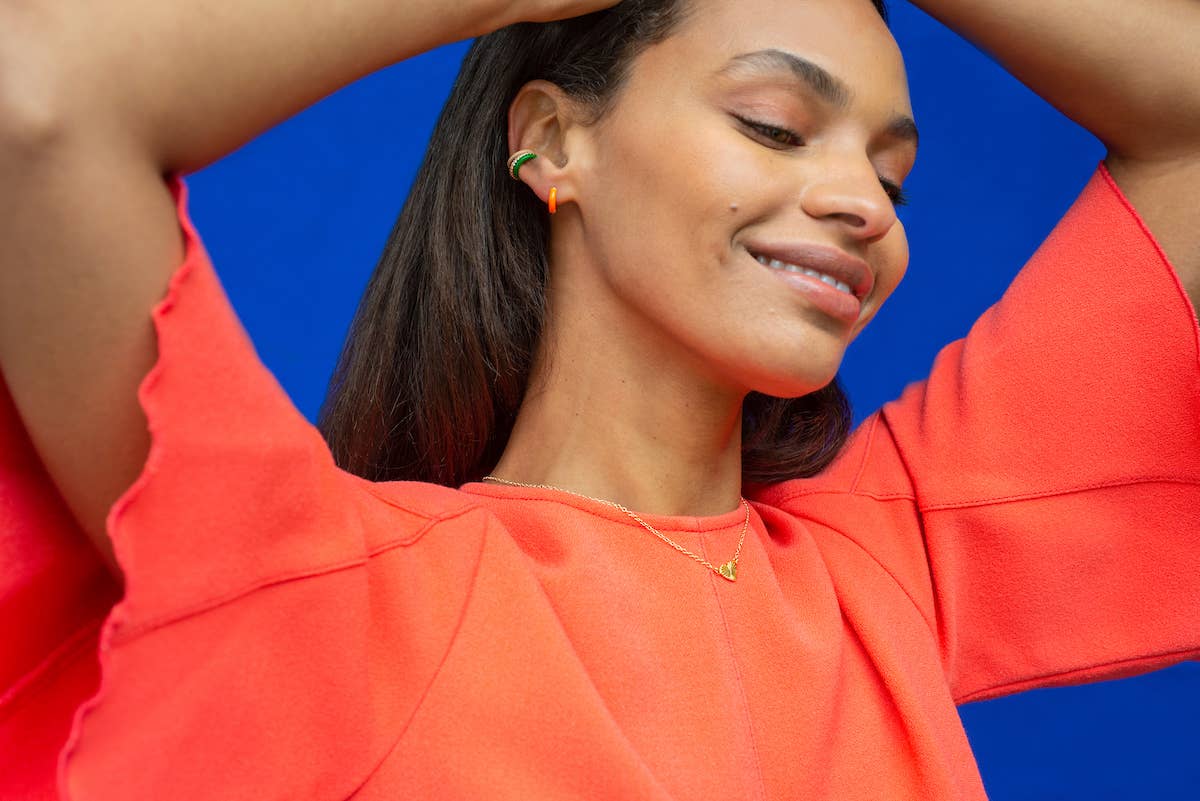 Enamel Huggie Hoop Earrings 18K Gold Vermeil | Sterling Silver 12mm Hoops Multiple Colors Hinge Closure Nickel Free Hypoallergenic Ships from CA