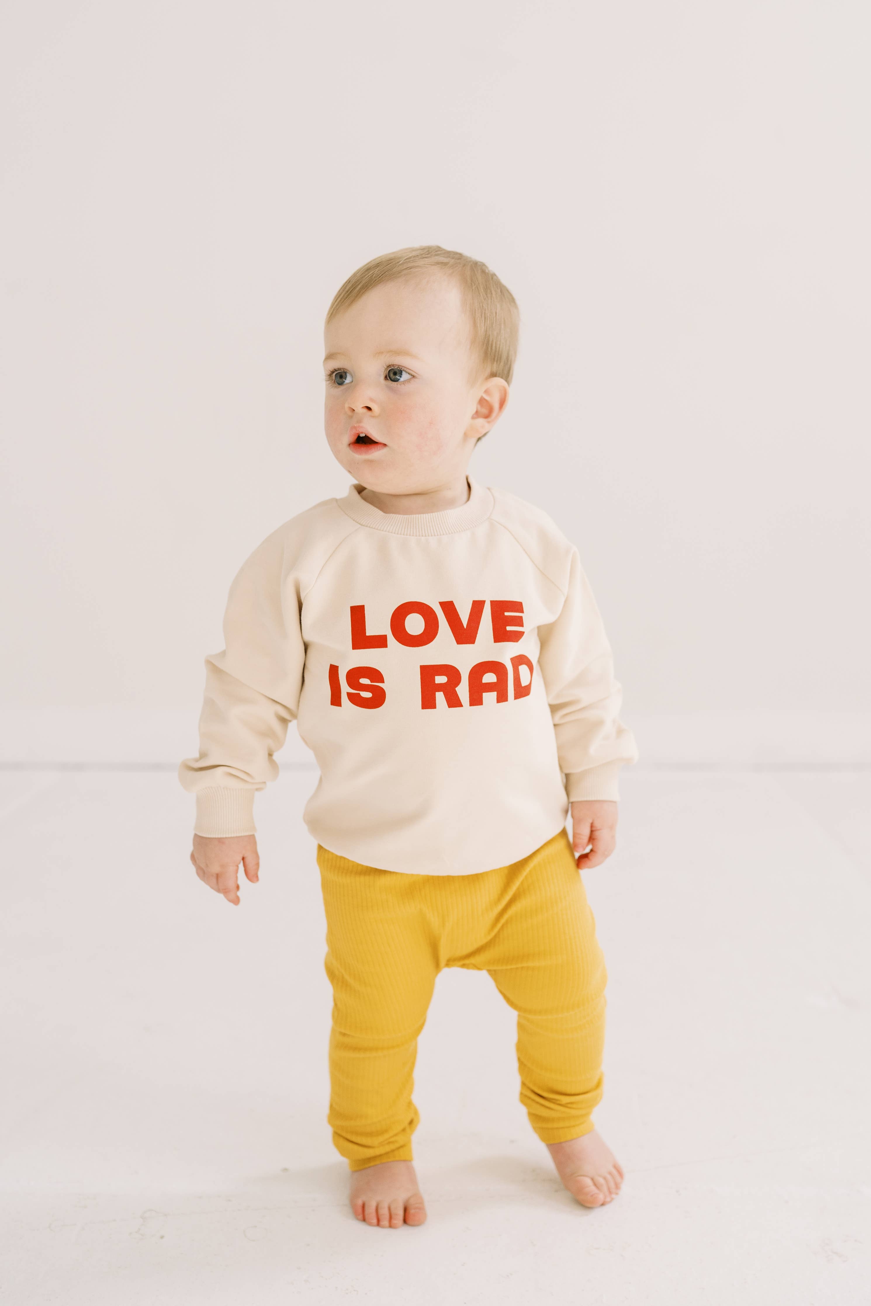 Love is Rad Sweatshirt, Valentine's Day, boys clothing