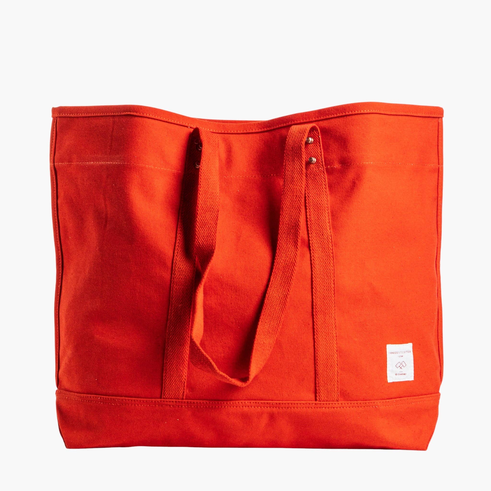 IMMODEST COTTON- Large East West Tote | Persimmon