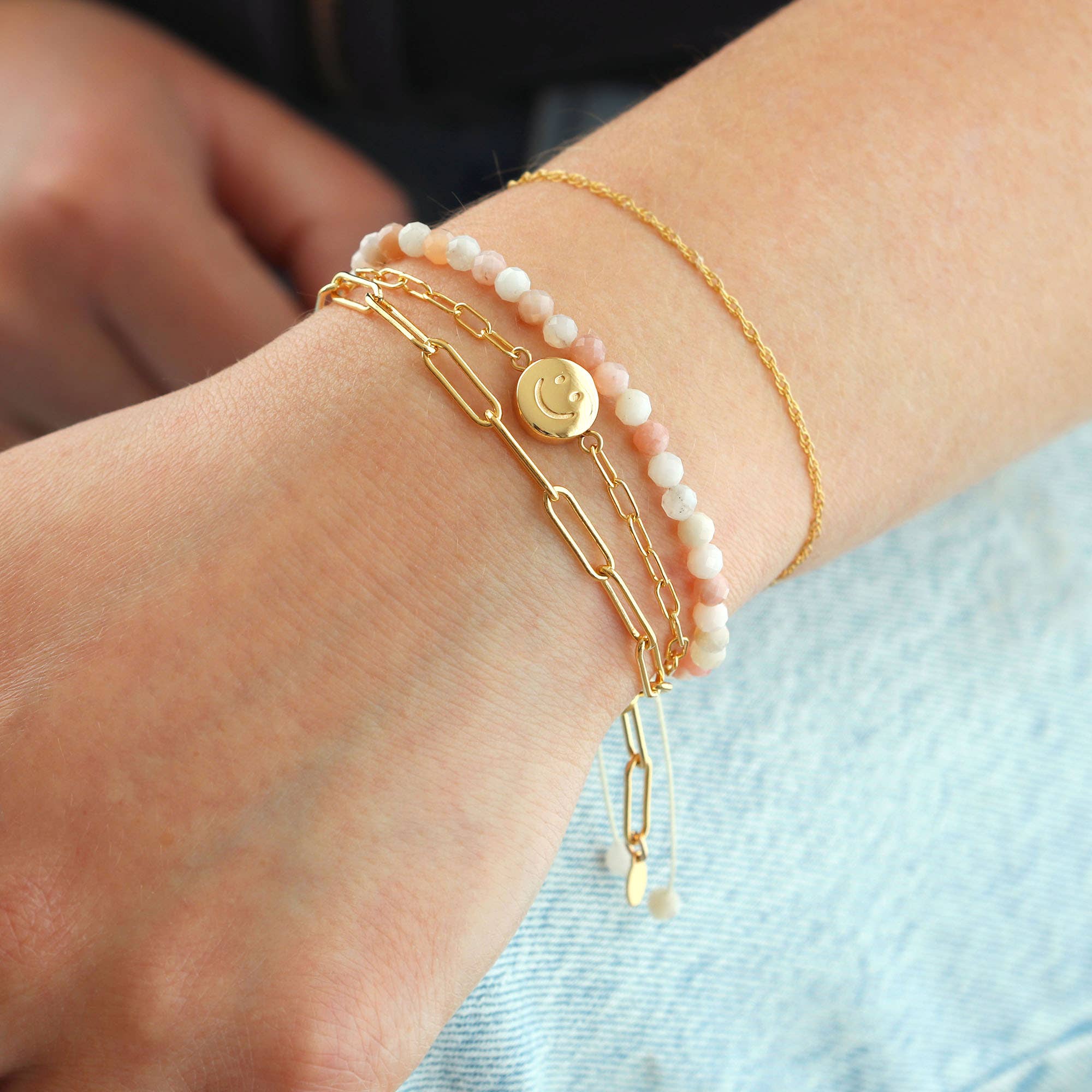 Paperclip Chain Bracelet Gold Filled | Sterling Silver Adjustable up to 7.5 Inches Lobster Clasp Nickel Free Ships from CA