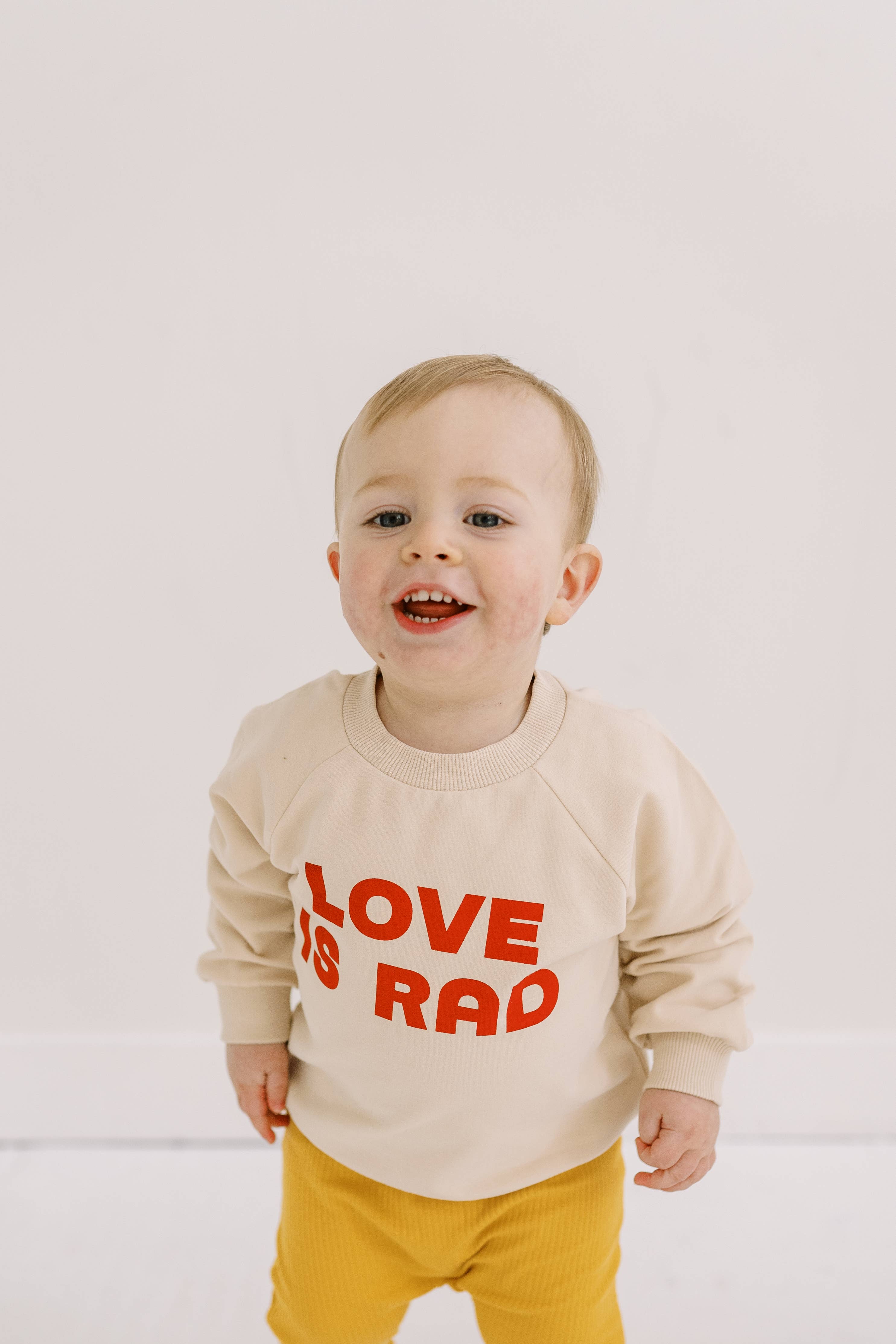 Love is Rad Sweatshirt, Valentine's Day, boys clothing