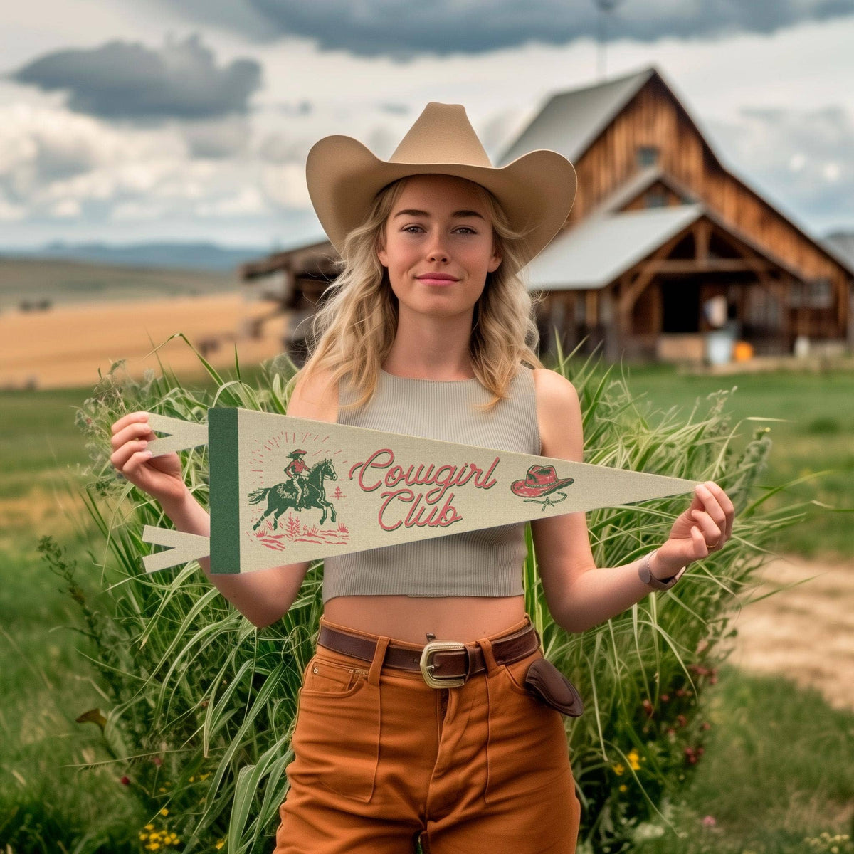 Cowgirl Club Felt Pennant