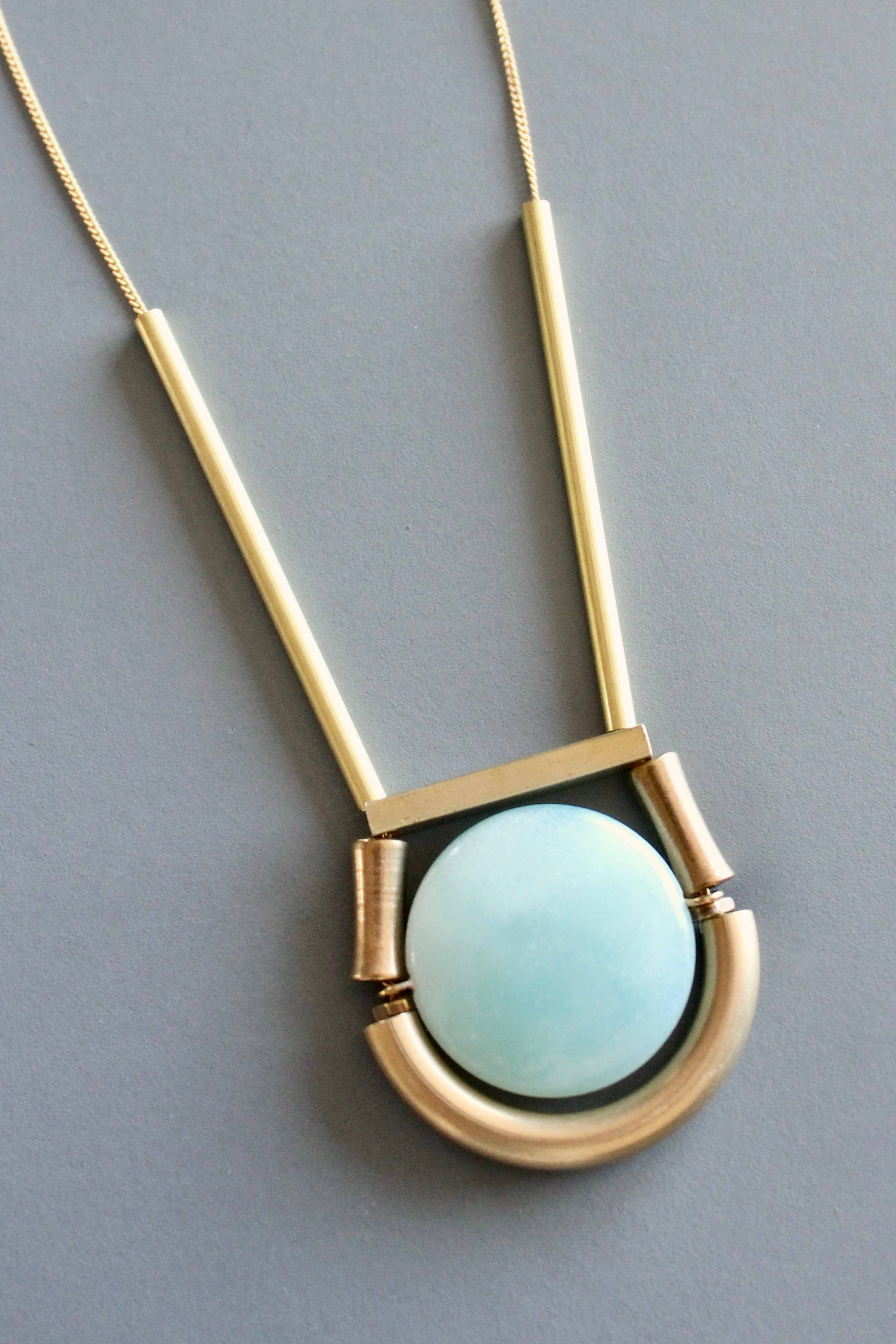 Amazonite geometric necklace