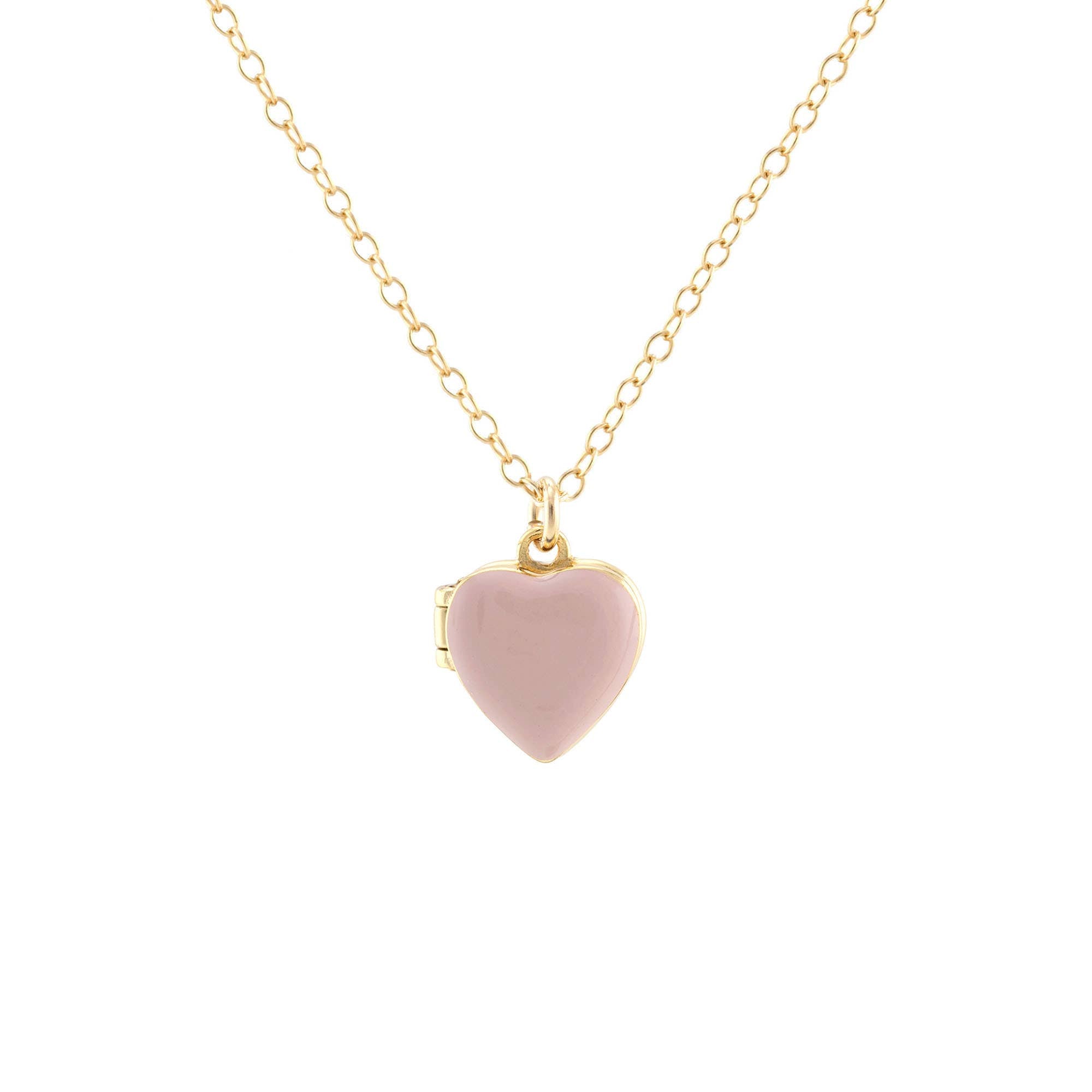 Enamel Heart Locket 18K Gold Vermeil | Sterling Silver Charm Gold Filled | Sterling Silver Chain Multiple Colors 16-18 Inches Nickel Free Ships from CA Holds a Small Photo