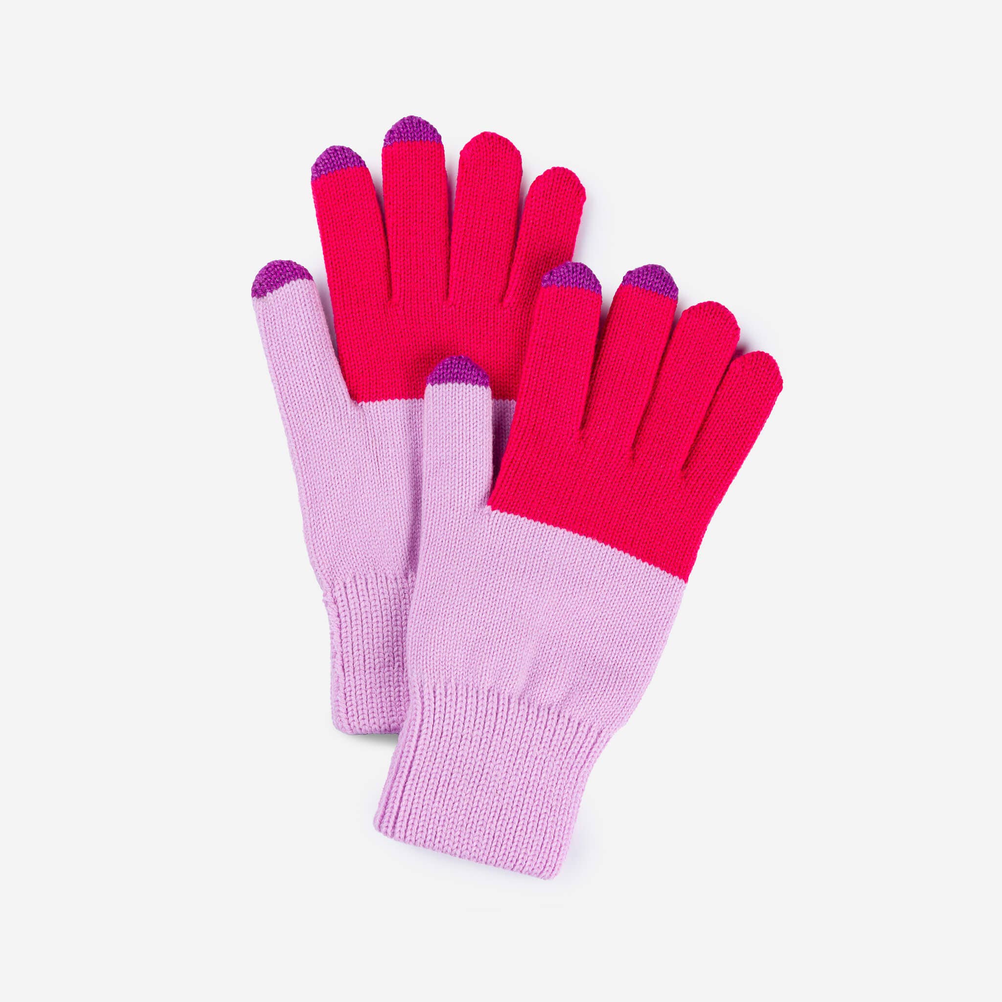 Colorblock Knit Touchscreen Gloves