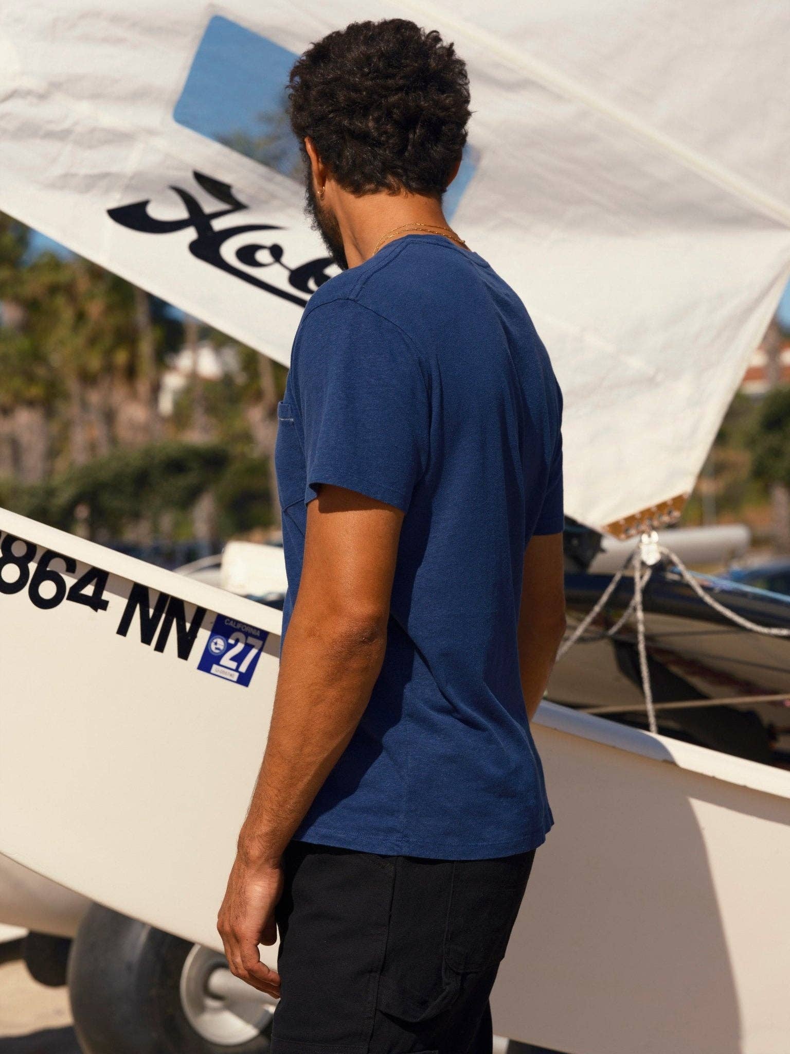 Mollusk- Hemp Pocket Tee in Indigo