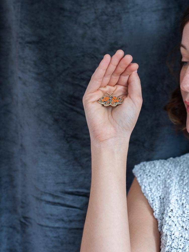 Monarch Butterfly Enamel Pin For Charity