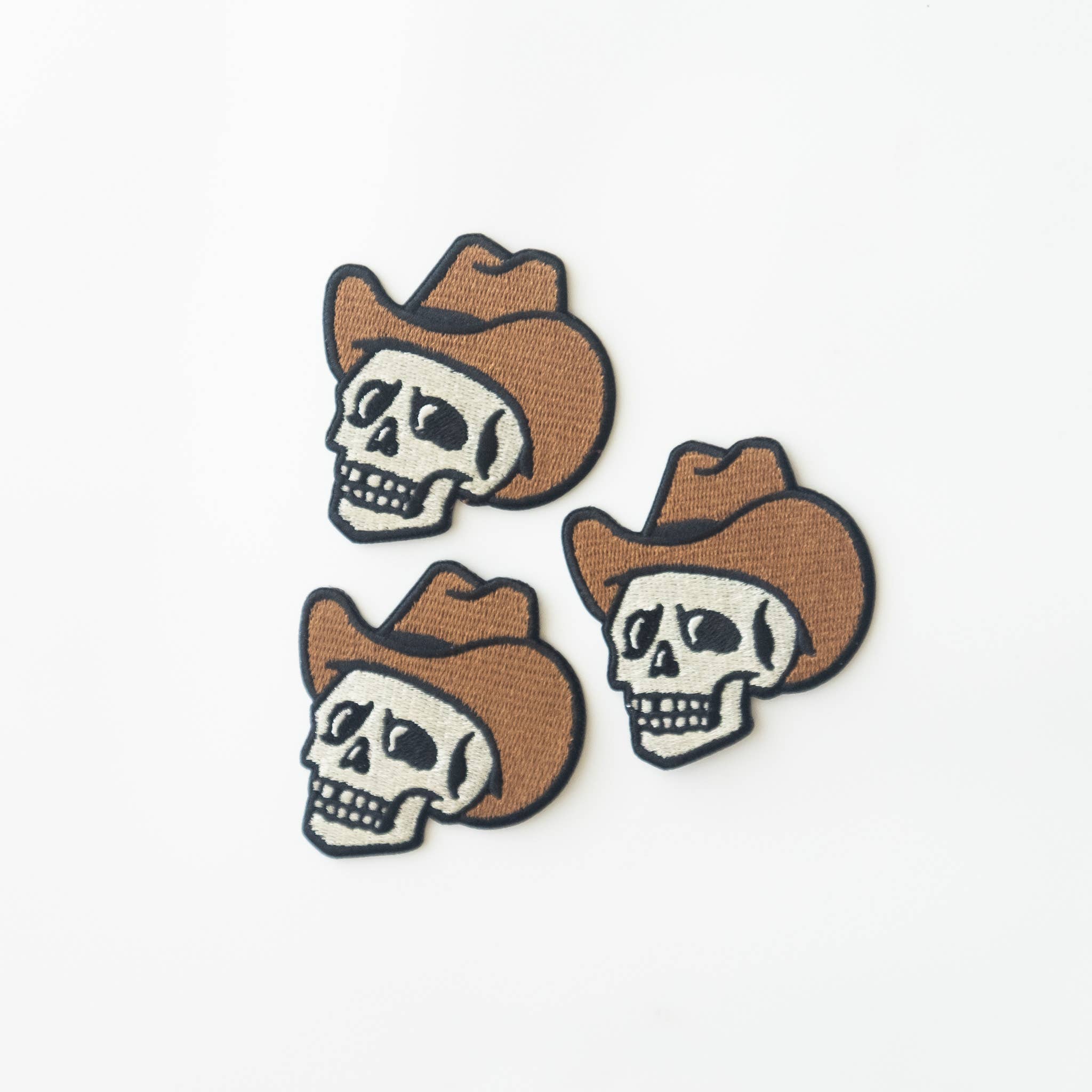 Cowboy Skull Embroidered Iron on Patch