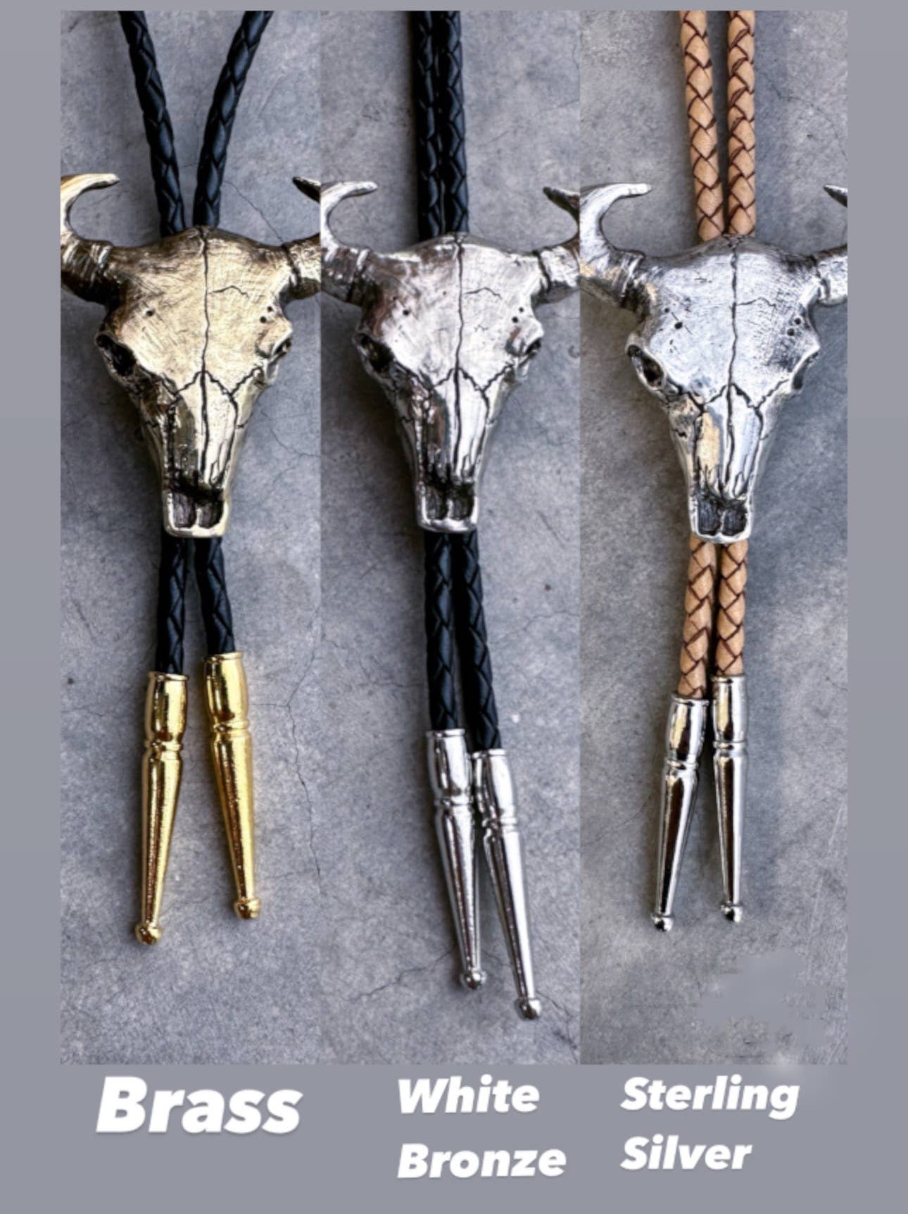 Bull Skull Bolo Tie