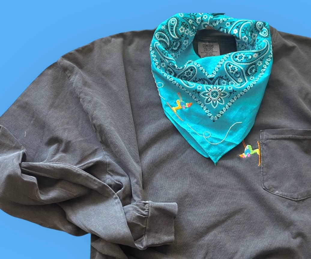 Embroidered skier bandana | skiing accessories | apres ski