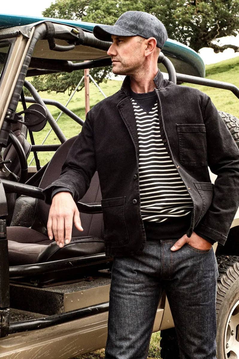 Men's Scout Blazer | Stretch Denim Chore Jacket - Black Stone