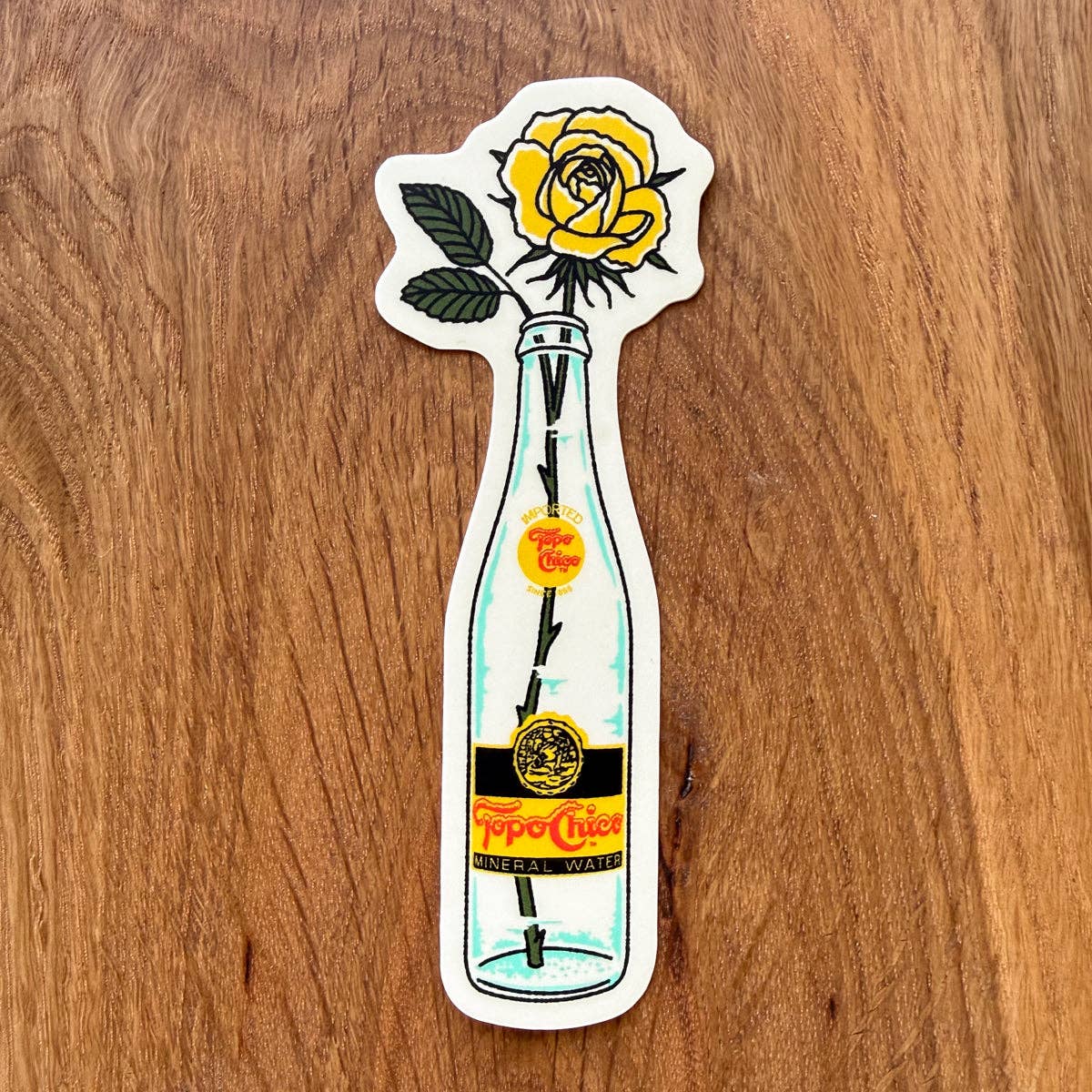 Yellow Rose Bottle 4 Inch Matte Vinyl Sticker