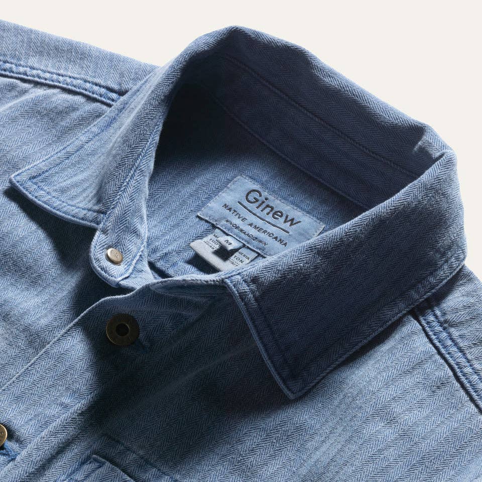 GINEW-Barn Jacket Indigo Herringbone