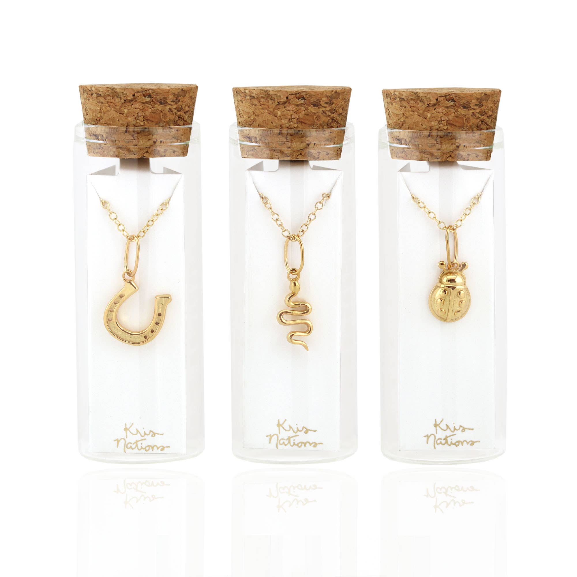 Horseshoe Charm Necklace 18K Gold Vermeil | Sterling Silver Charm Gold Filled | Sterling Silver Chain 16-18 Inches Nickel Free Ships from CA