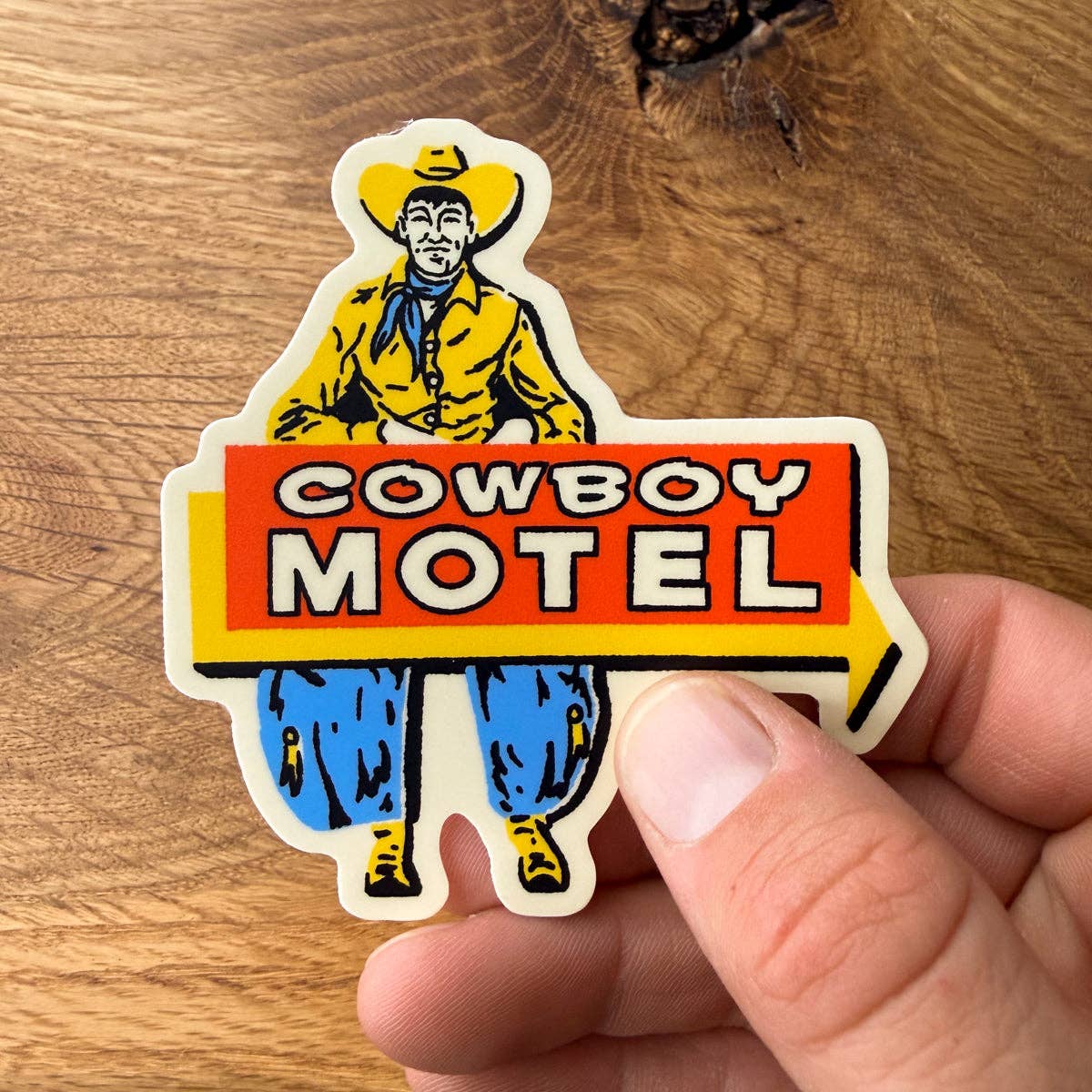 Cowboy Motel 3 Inch Matte Vinyl Sticker