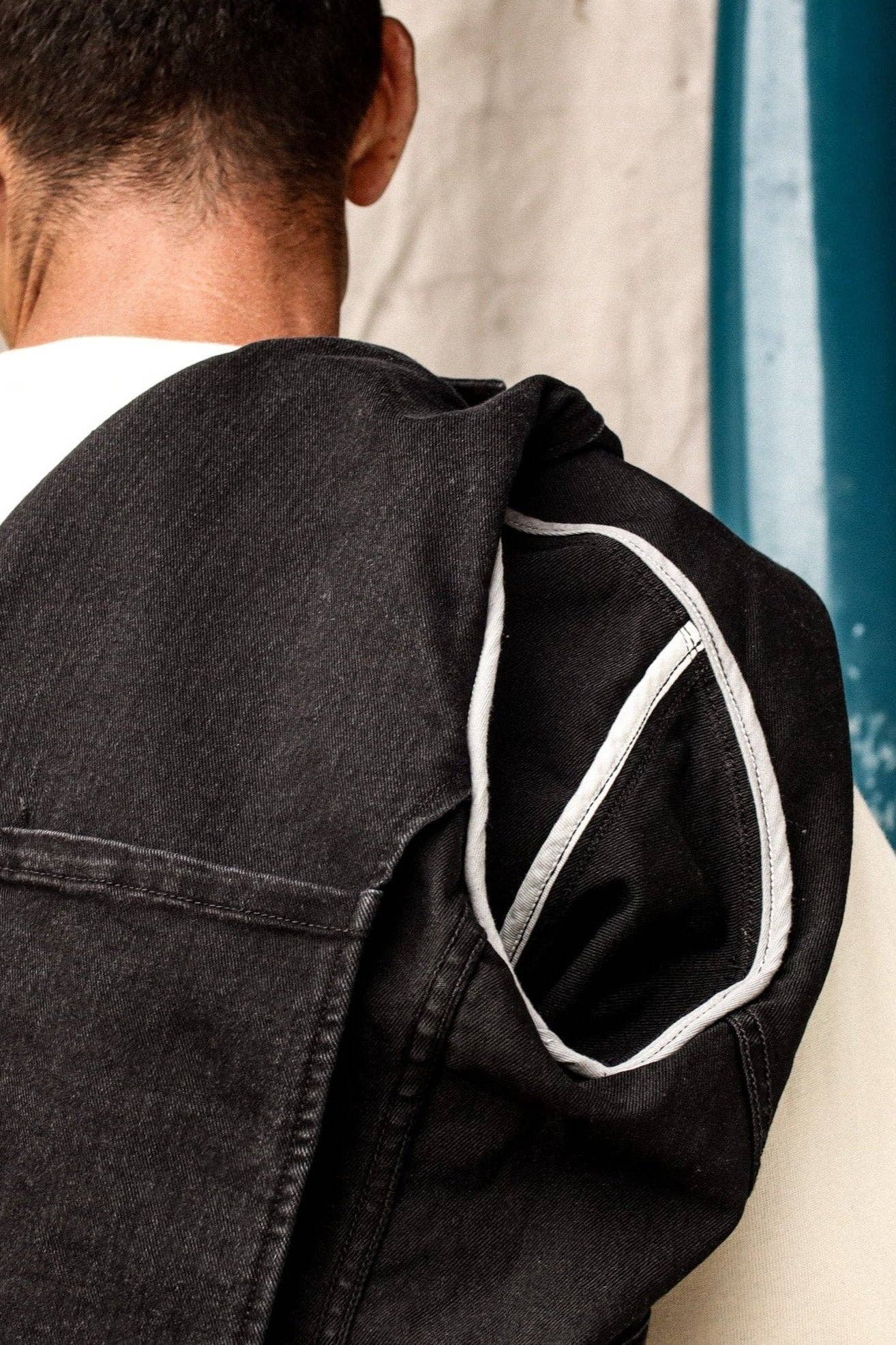 Men's Scout Blazer | Stretch Denim Chore Jacket - Black Stone