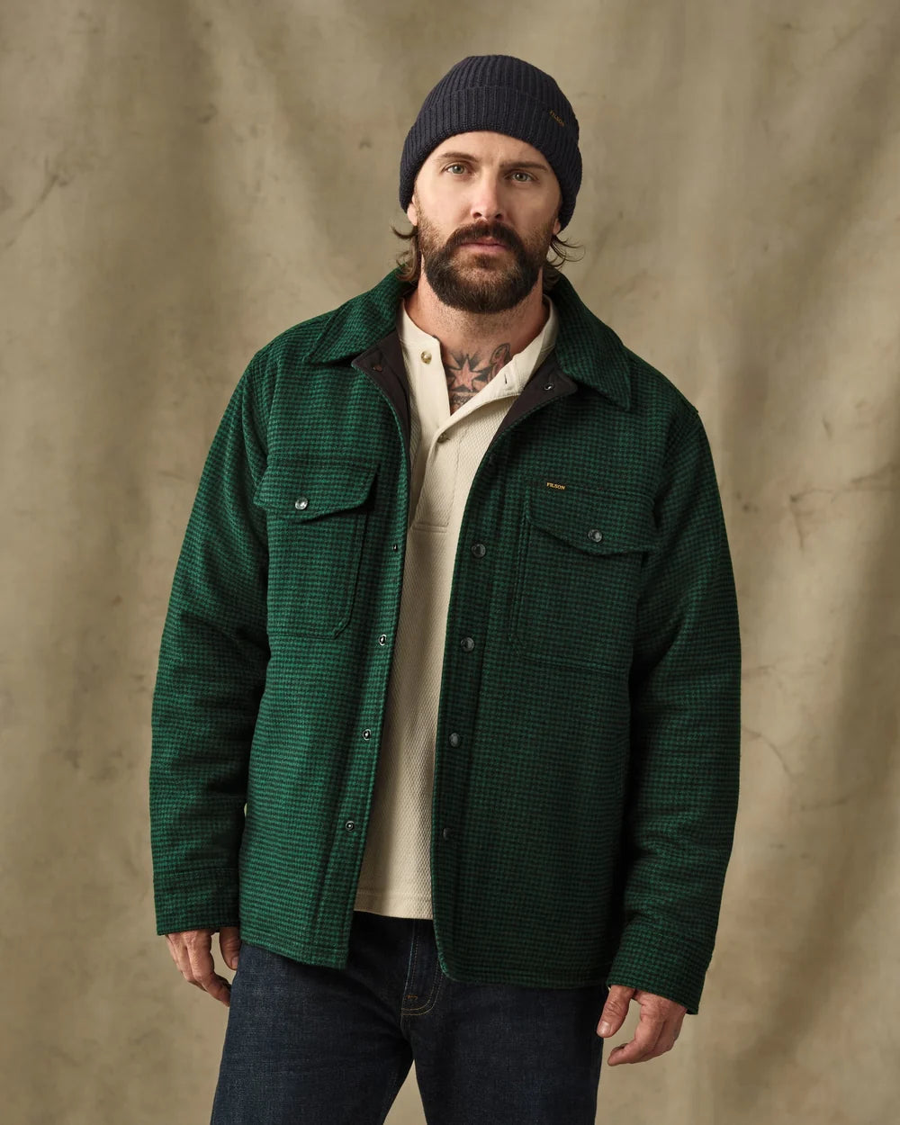 Spokane Insulated Jac-Shirt in Green/Black Plaid