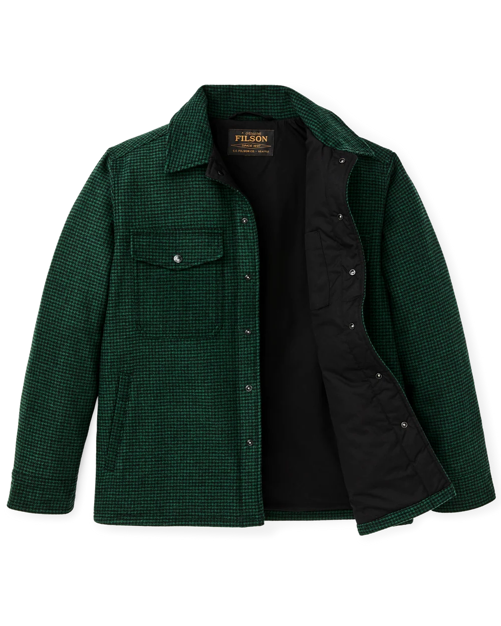 Spokane Insulated Jac-Shirt in Green/Black Plaid