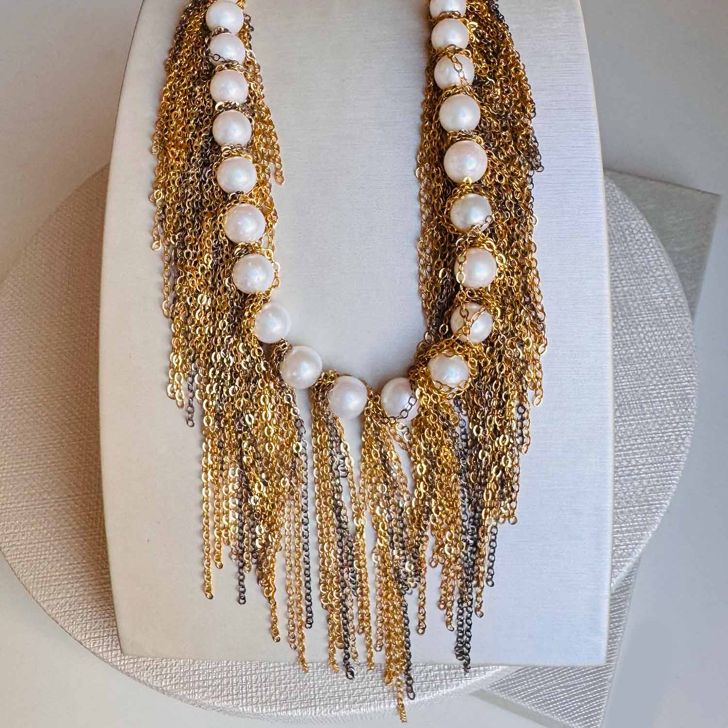 Lillian Pearl Fringe Necklace