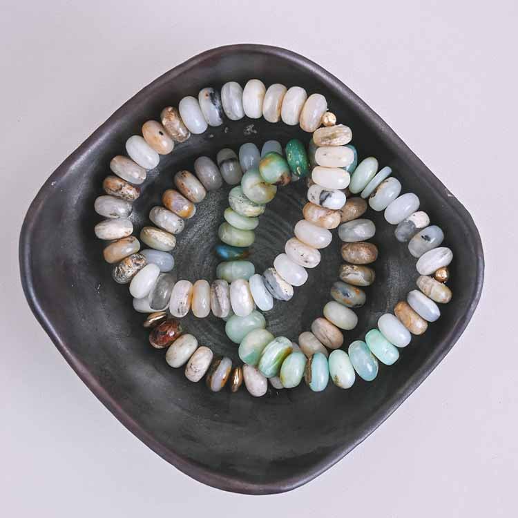 Peruvian Opal/Grey Sapphire- Stretch Bracelet