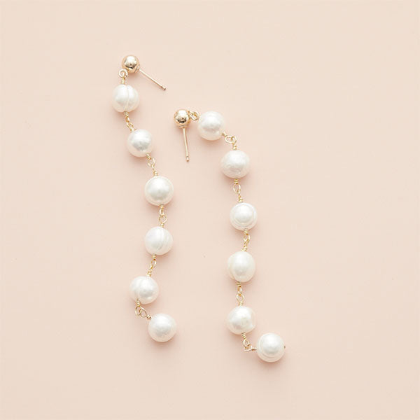 Long Pearl Chain Earring