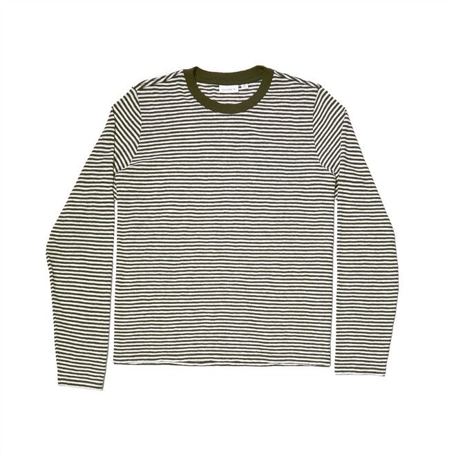 Long Sleeve Tee - Cotton/Linen Mini Stripe