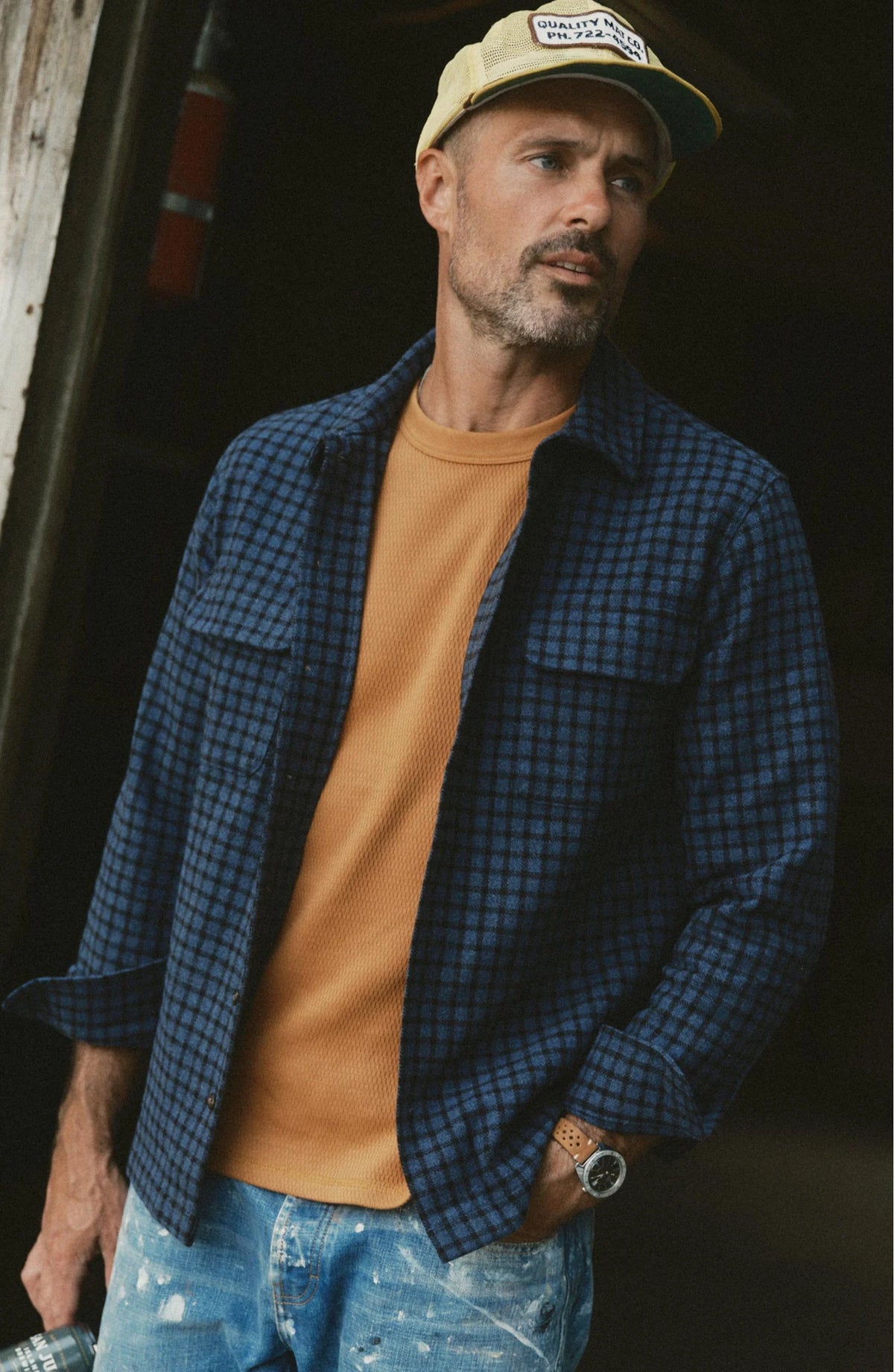 Taylor Stitch - The Shore Shirt in Midnight Check Wool