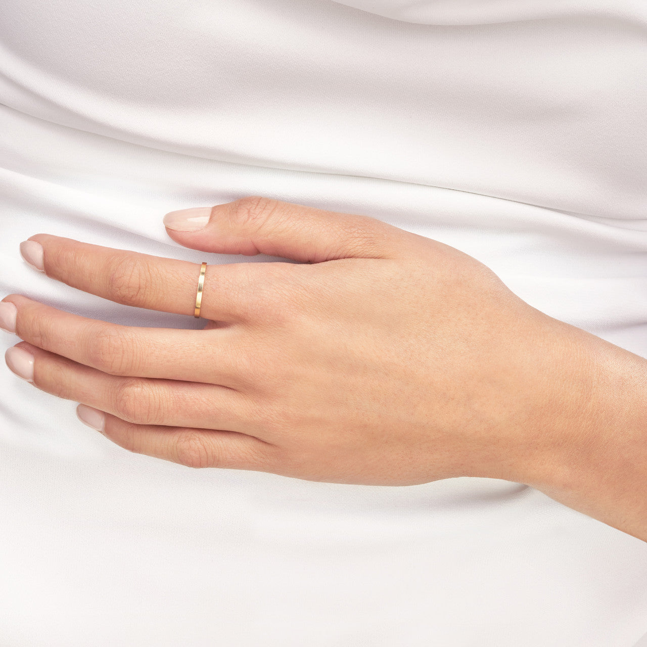 2mm 18K yellow Gold Stackable Band